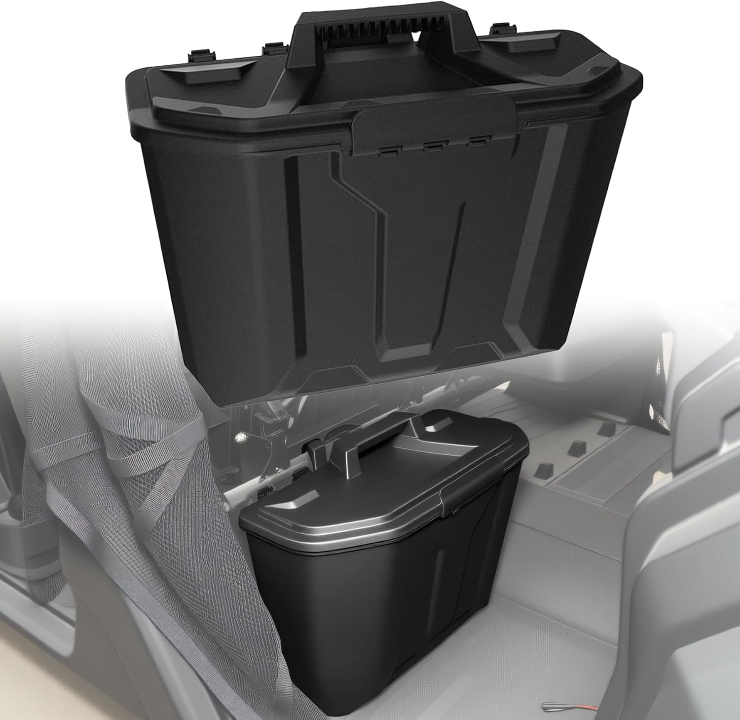 Removable Storage Bin for Can Am Defender, UTV Passenger Underseat Storage Box for Defender HD5 HD7 HD8 HD9 HD10 MAX 2016-2025 Accessories, Replace OEM #715003314, 3.7Gal/14L
