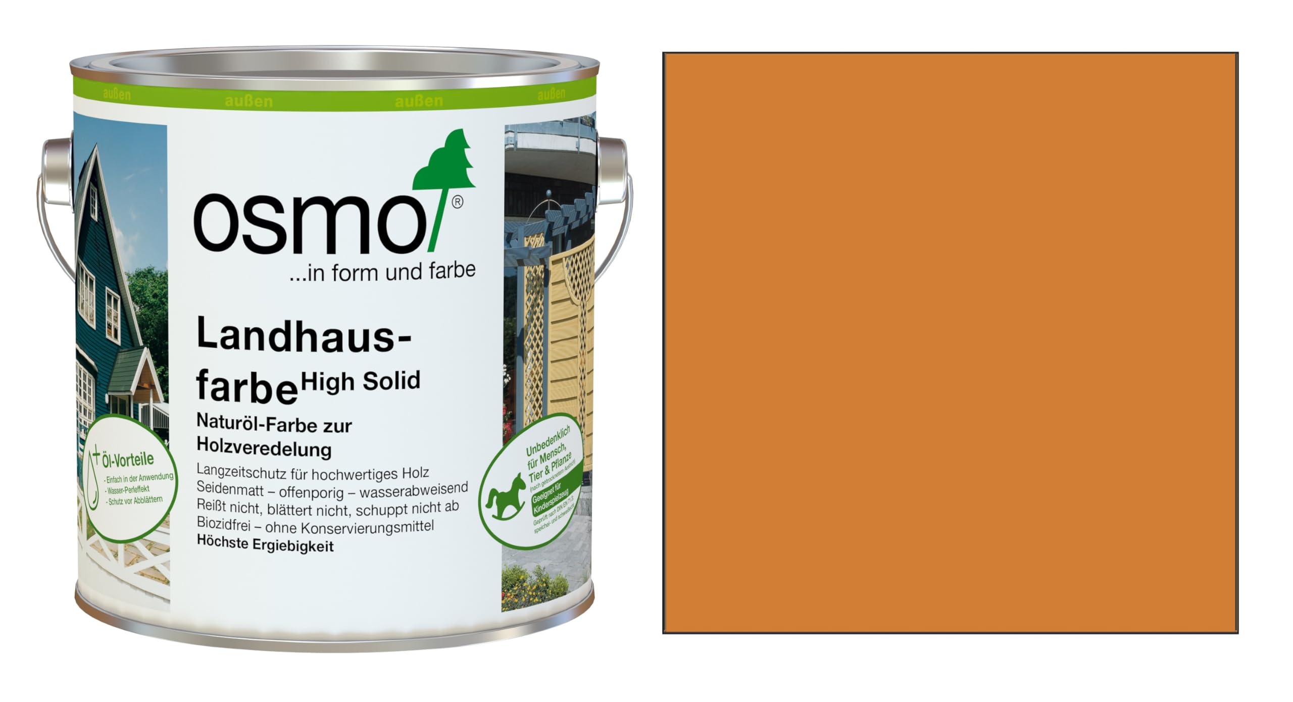 Osmo Landhausfarbe - hochdeckende Holzfarbe 2203 Fichtengelb 2,5 L