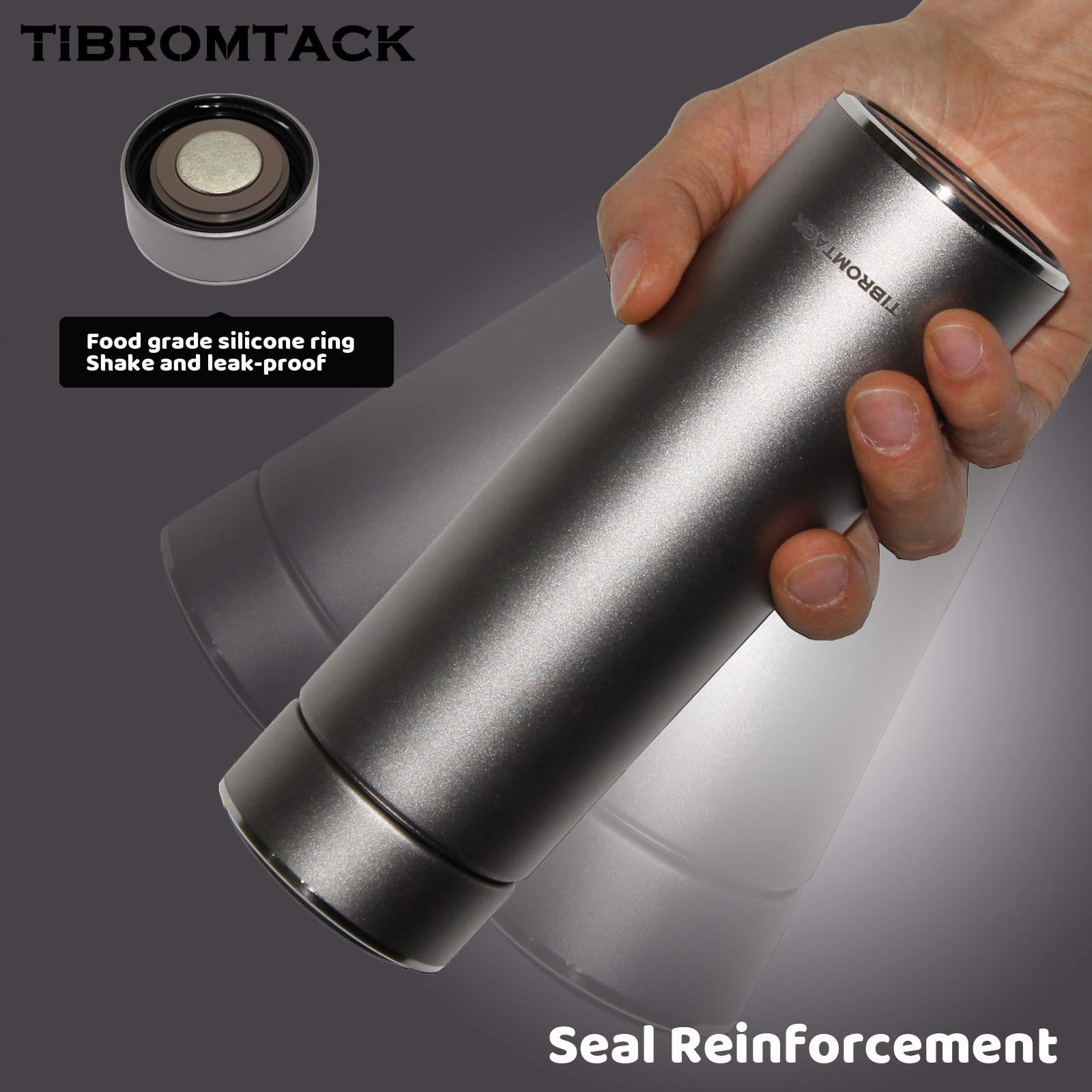 Isolierte Wasserflasche aus Titan, 320 ml, doppelwandig, Vakuumflasche, leicht, auslaufsicher, Business-Thermosflasche für Arbeit, Geschäftsreisen, Sessions