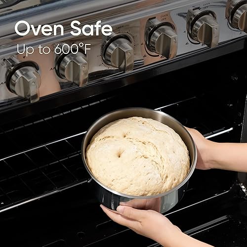 Miniatura 6 de CAROTE Juego de utensilios de cocina de acero inoxidable de 10 piezas con mango desmontable, juego de ollas y sartenes, juegos de cocina de