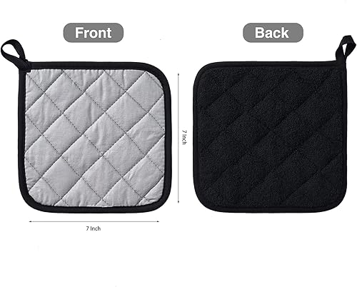 Miniatura 4 de Juego de soportes para ollas de cocina, resistentes al calor, juego de agarraderas de algodón puro, salvamanteles, posavasos grandes, almohadillas
