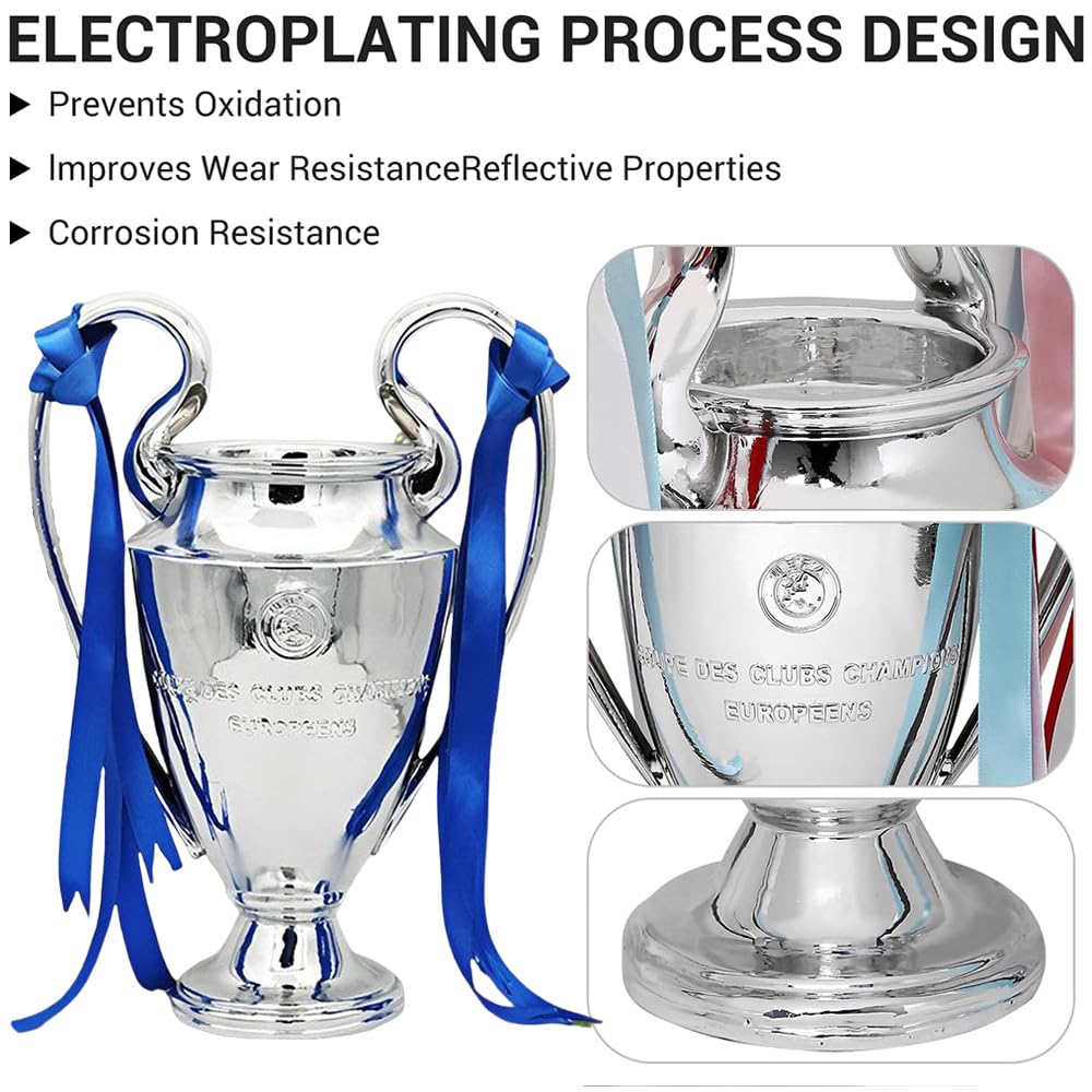 Trofeo Europa Football Champions Repliche dei Trofei della European League Oggetti da Collezione E Regali per I Tifosi Decorazioni da Scrivania,16cm/6.3inch