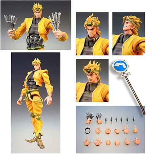 Miniatura 5 de QAHEART Figura de anime Dio Brando de 5.9 in, modelo de estatua con accesorios, cara cambiable, articulación móvil, partes extraíbles, colección