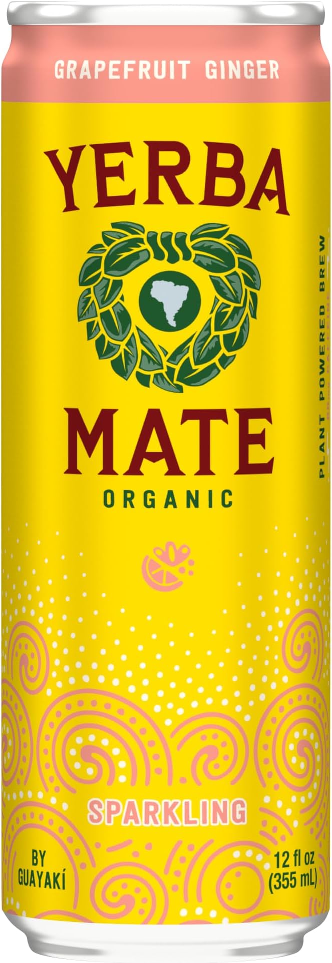 Guayakí Yerba Mate, Sparkling Energy Drink Alternative, Organic Grapefruit Ginger Flavor, 12 Oz, 80mg Natural Caffeine, Smooth Energy & Focus