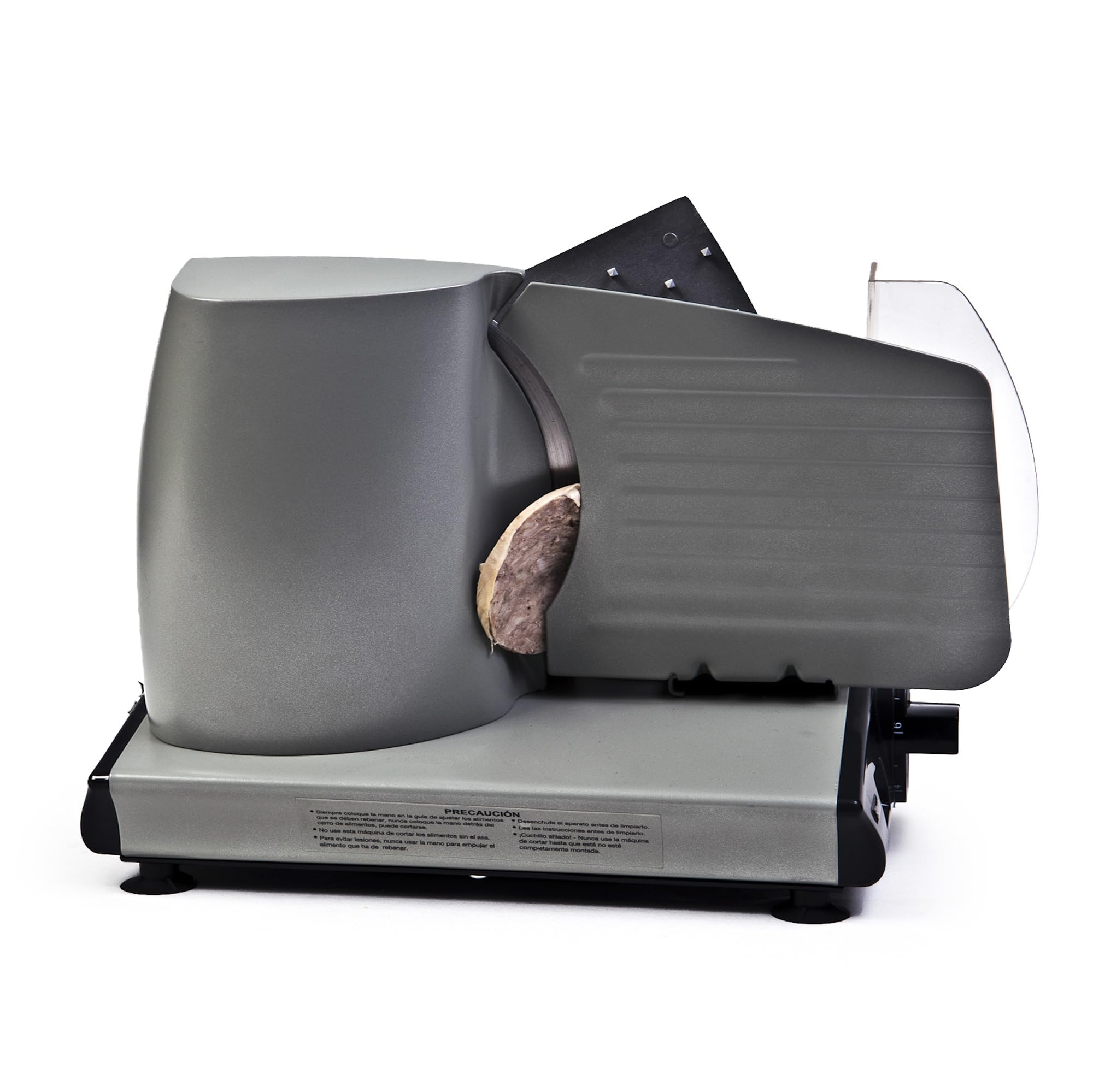 SOGO Cortadora de Fiambre Inoxidable 150W con Hoja 190mm - Cortafiambres Eléctrico con Grosor Ajustable hasta 15mm - Máquina de Cortar Fiambre Profesional Segura y Fácil de Limpiar para Casa o Negocio
