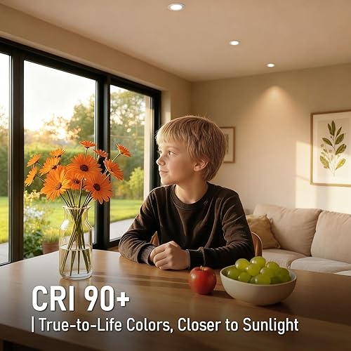 Miniatura 4 de TORCHSTAR Serie básica - Paquete de 12 luces empotrables LED ultrafinas de 3 pulgadas con caja J, CRI90, aluminio, 2700K3000K3500K4000K5000K, 5%