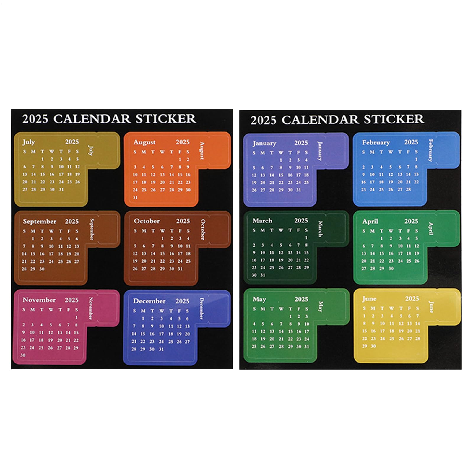 Month Tabs for Planner | Calendar Sticky Index Tabs 2025 | 12 Month Schedule Divider Labels for Journal Notebook School Office Work College Teacher Student