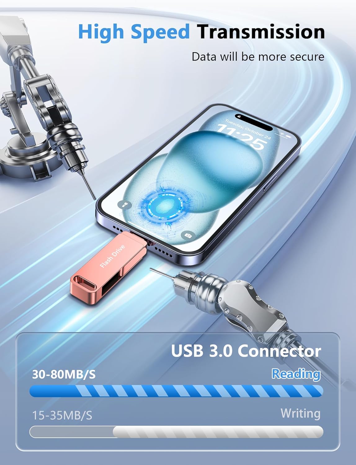 Apple MFi Certified iPhone Flash Drive, Photo Stick,iPhone Memory Stick 512GB, USB Thumb Drive for Photos Videos Transfer, High Speed Jump Drive Compatible for iPhone/iPad/Android/PC Pink - Image 5