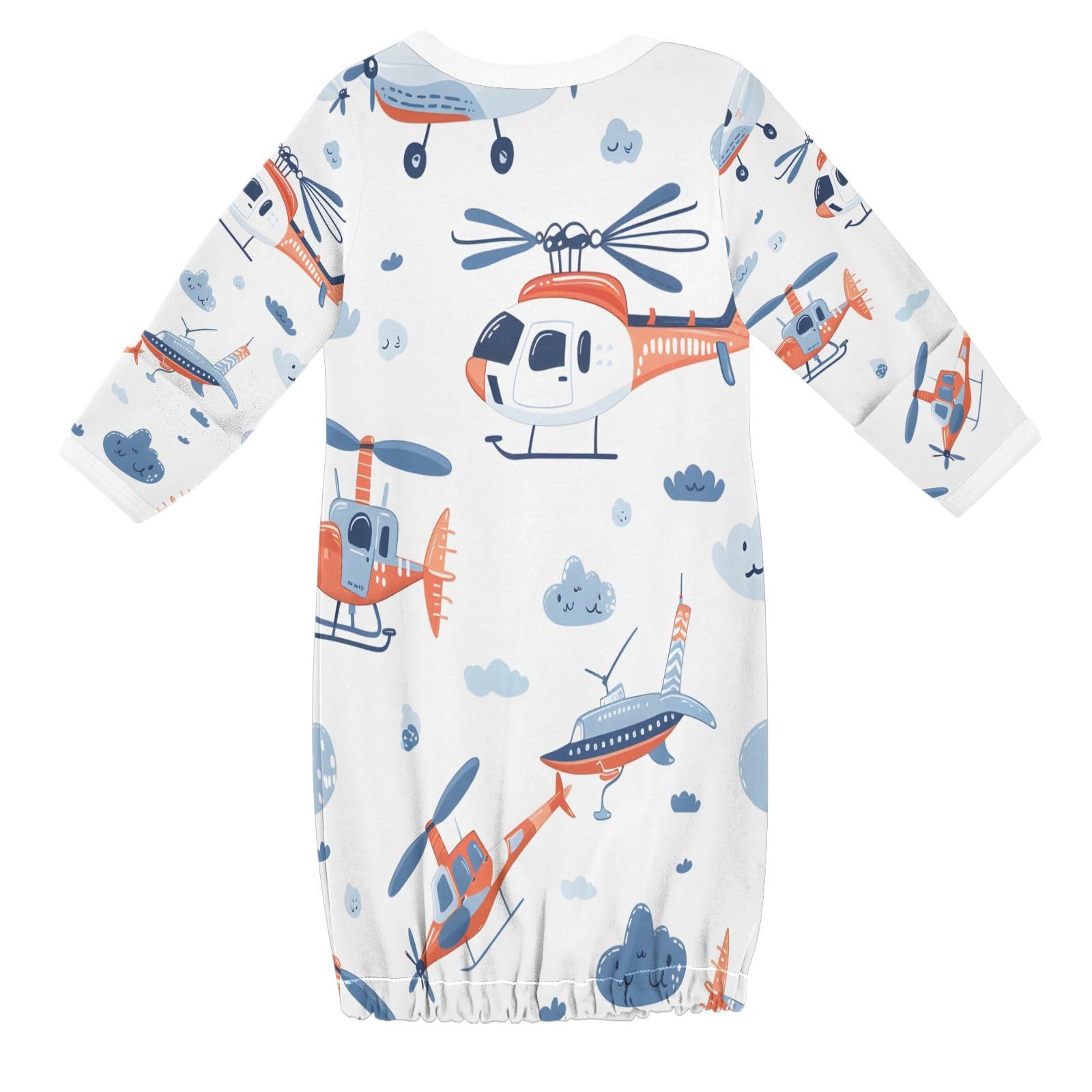 senya Nightdress Sleeper Gown Long Sleeve Nightgown Pajamas Airplane Cloud for 3-12 Months Multi