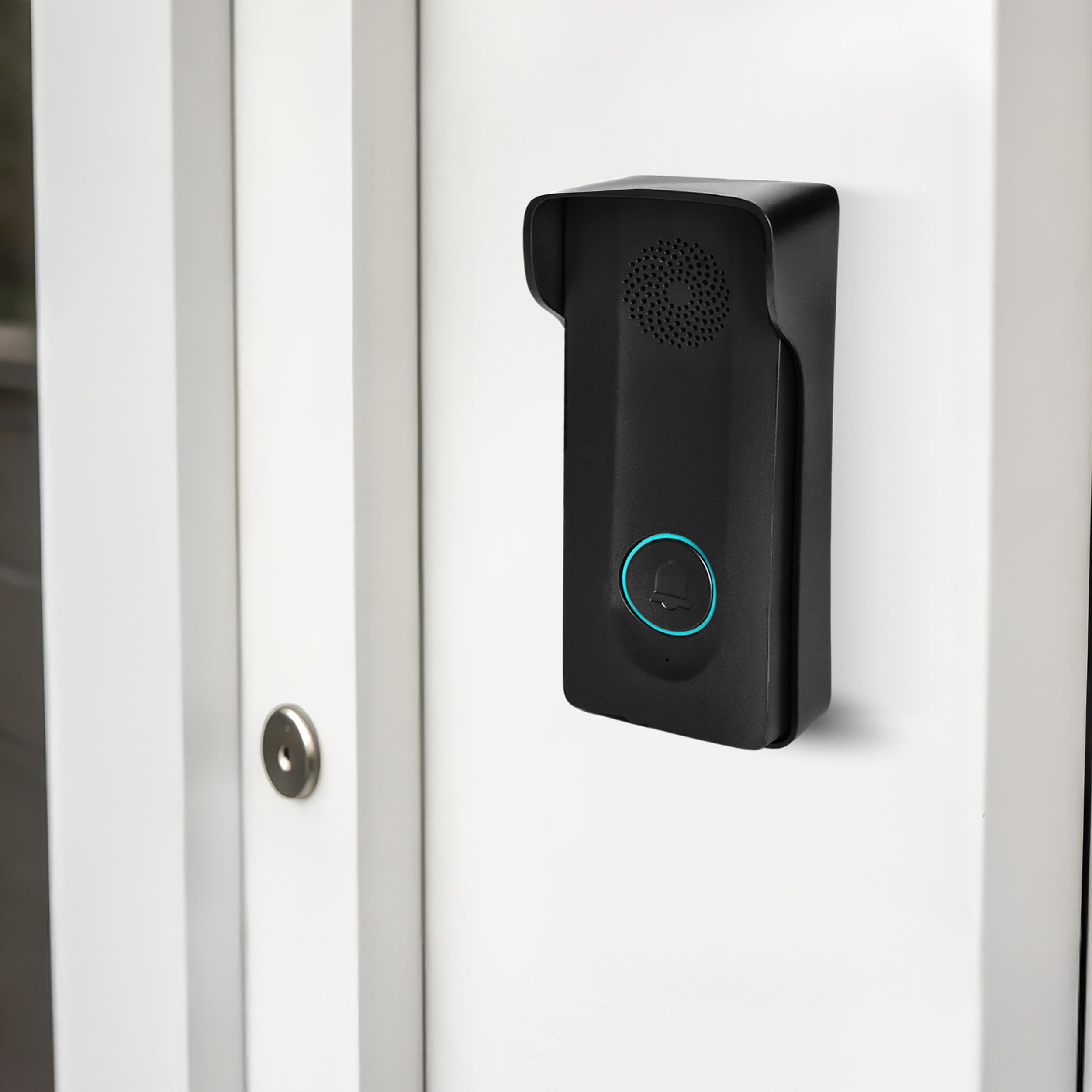 Kit Portier Audio Bidirectionnel avec Sonnette sans Fil Exterieur Etanche Interphone Mains Libres avec Pile Rechargable par USB-C pour 1 Famille Noir Parlophone sans Fil sans Combiné