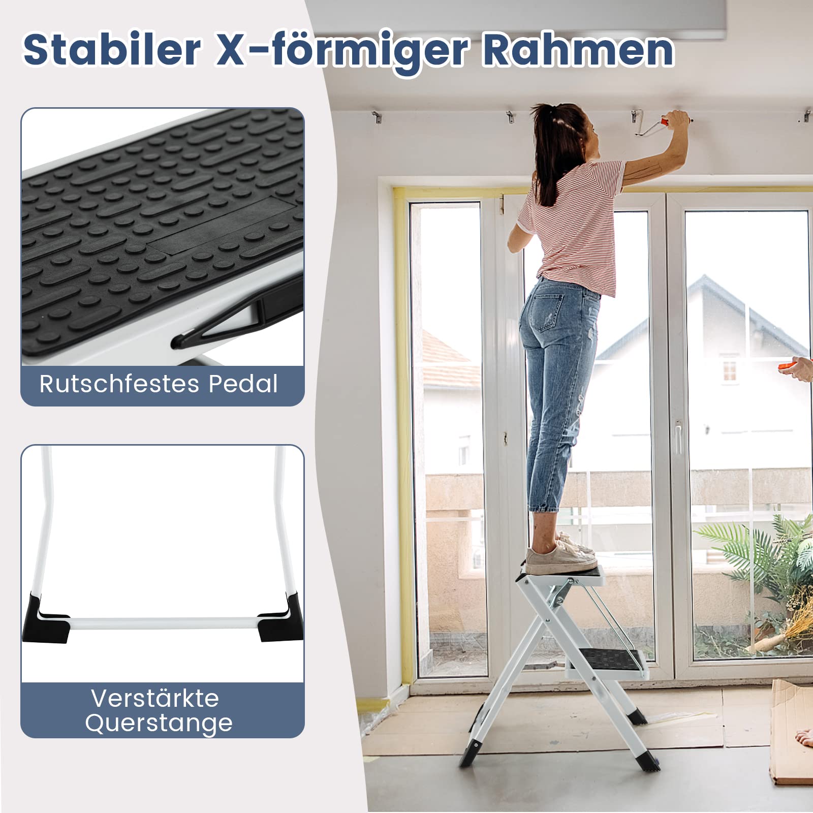 Aluminium inklapbare trap MK80 ComfortLine - Hailo: platformhoogte 440