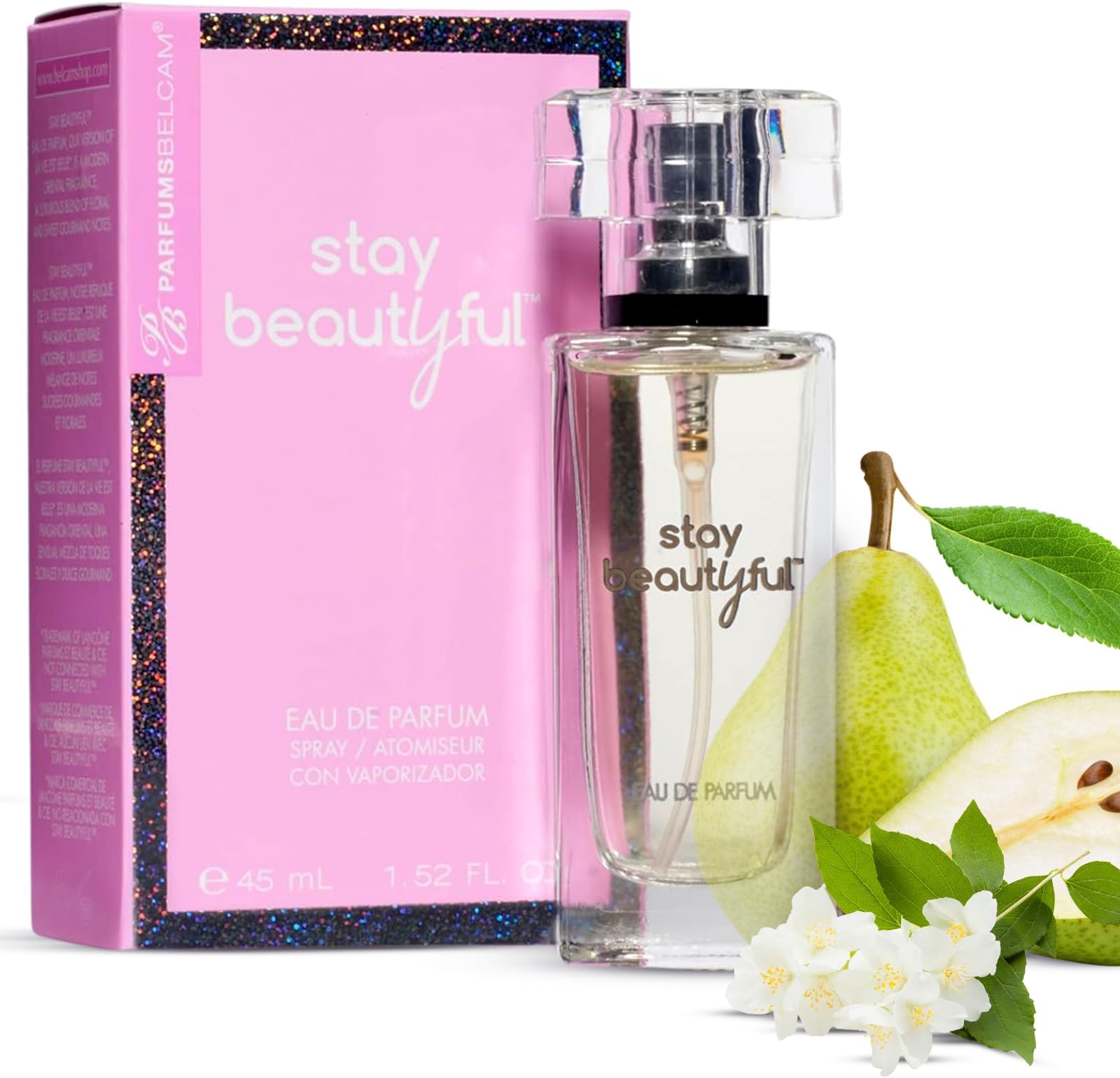 PB ParfumsBelcam Stay Beautiful Eau De Parfum Spray for Women, Floral and Fresh Fragrance, Long-Lasting Scent for Day & Night Wear, Elegant Perfume for Women, 1.52 fl.oz. (45ml)