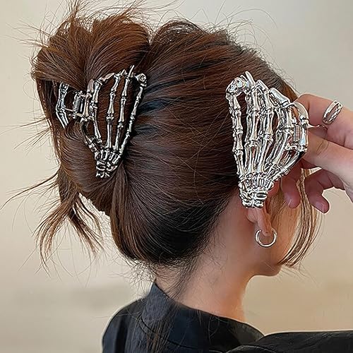 Miniatura 9 de Pinzas de metal para el cabello de esqueleto negro, accesorios para el cabello fino y grueso, pinzas de sujeción fuerte, pinzas antideslizantes para