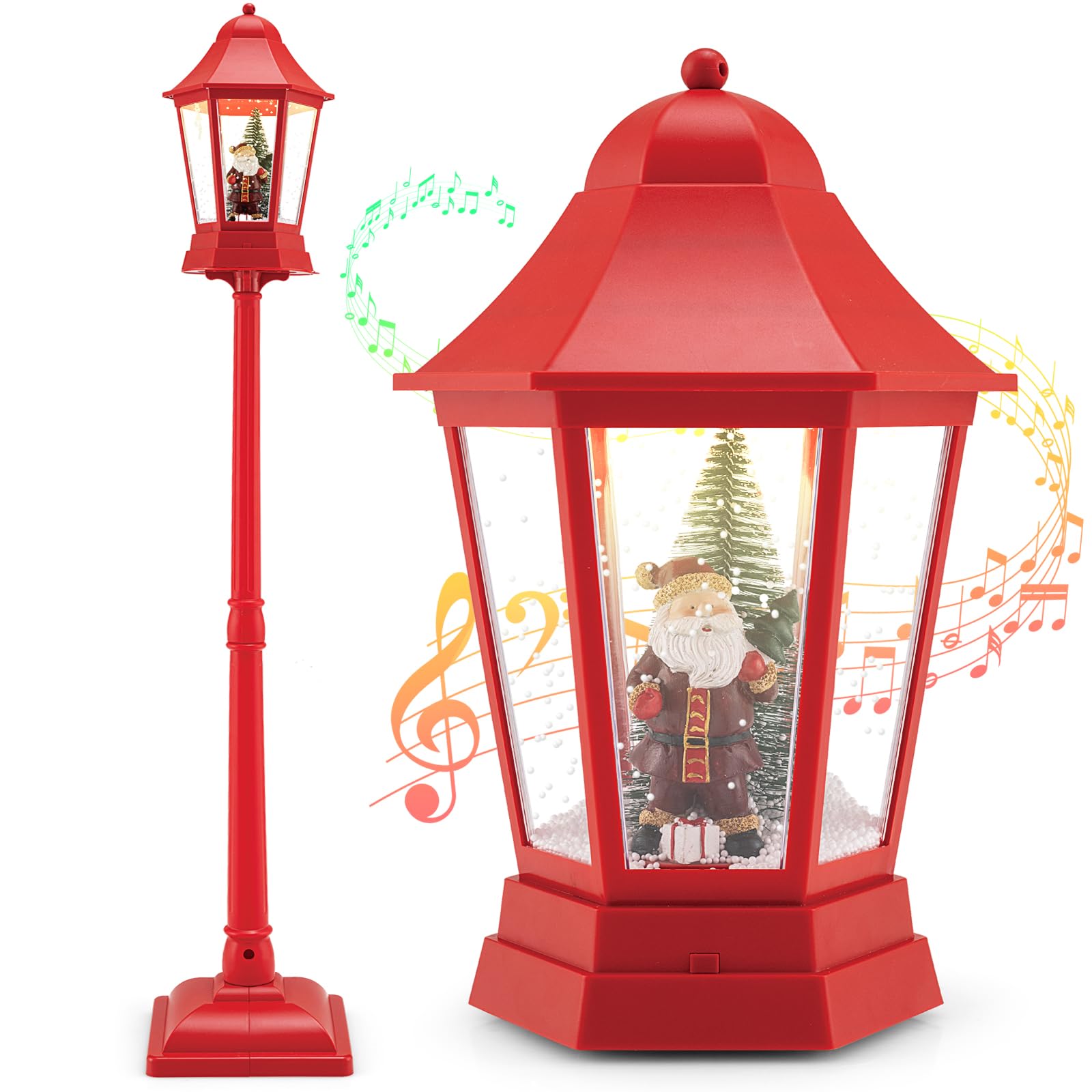 Amazon.com: Goplus 5.3 Ft Christmas Snowy Street Lamp, 2-in-1