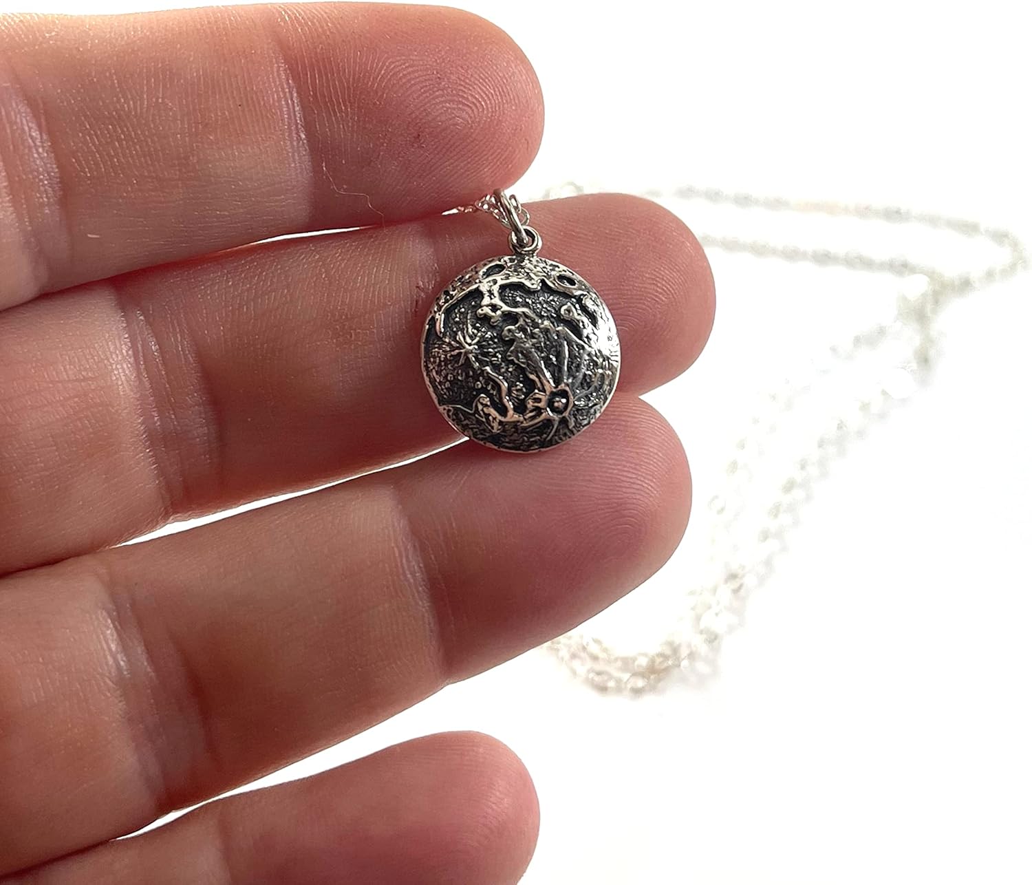 Full Moon Necklace – Sterling Silver Moon Charm – Celestial Jewelry Gift for Her - Image 4