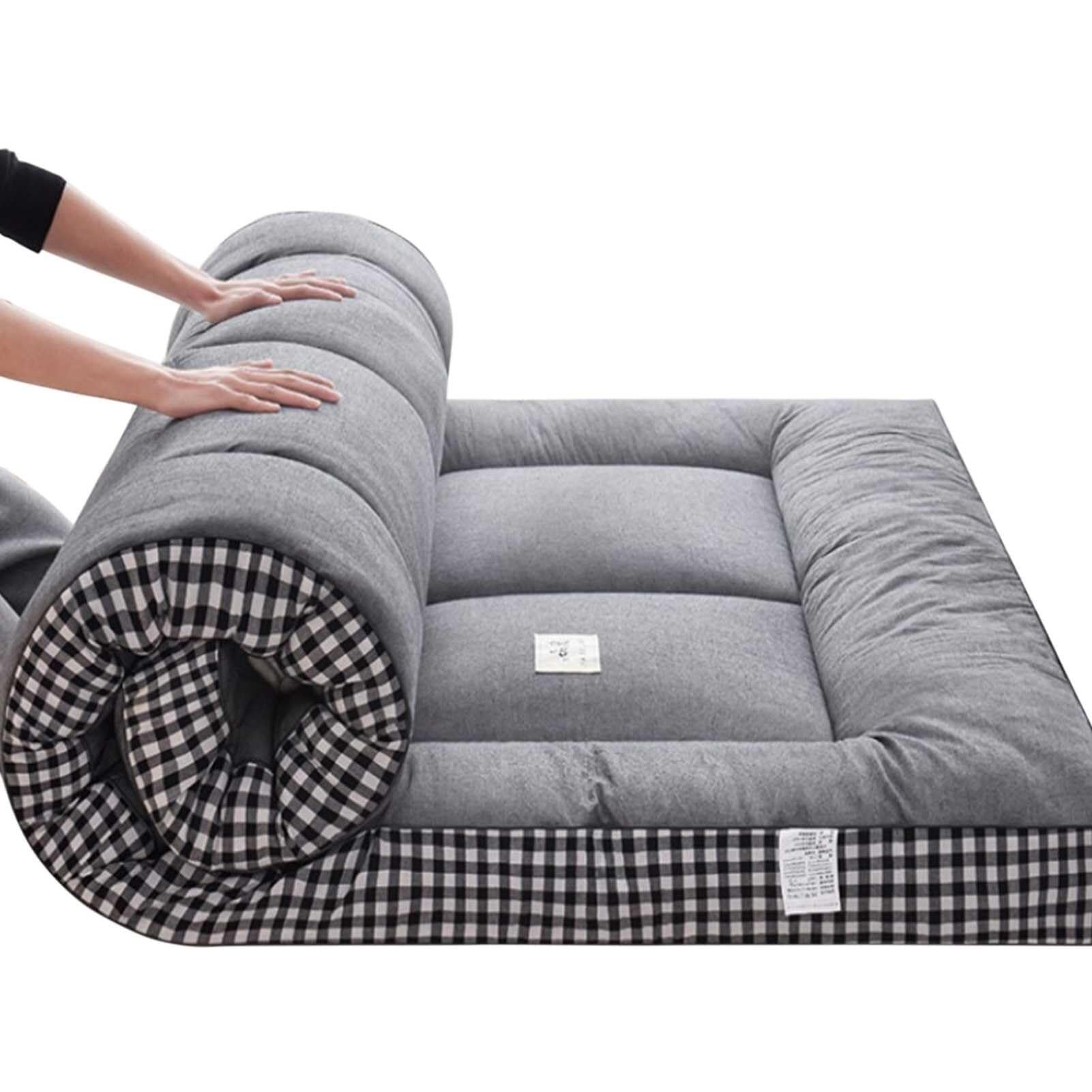 Japoński materac futon 140 x 200 cm, lekki i przenośny, minimalistyczny design, pościel oszczędzająca ace, dostępna również w rozmiarach 120 x 200 cm – idealny dla małych dzieci.