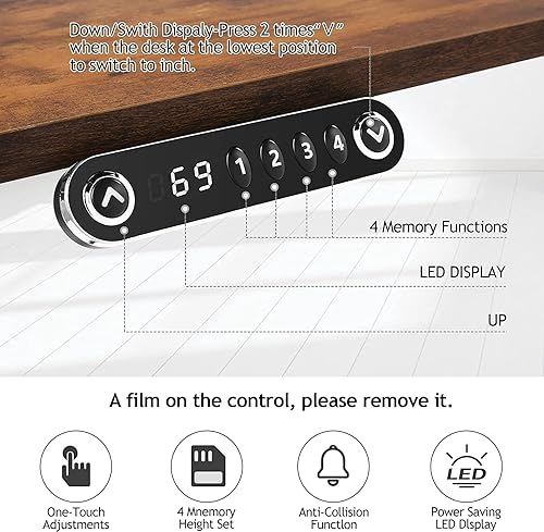 Miniatura 4 de Escritorio eléctrico de pie escritorio de altura ajustable con alfombrilla de mouse de gran tamaño escritorio ergonómico escritorio de pie de rango