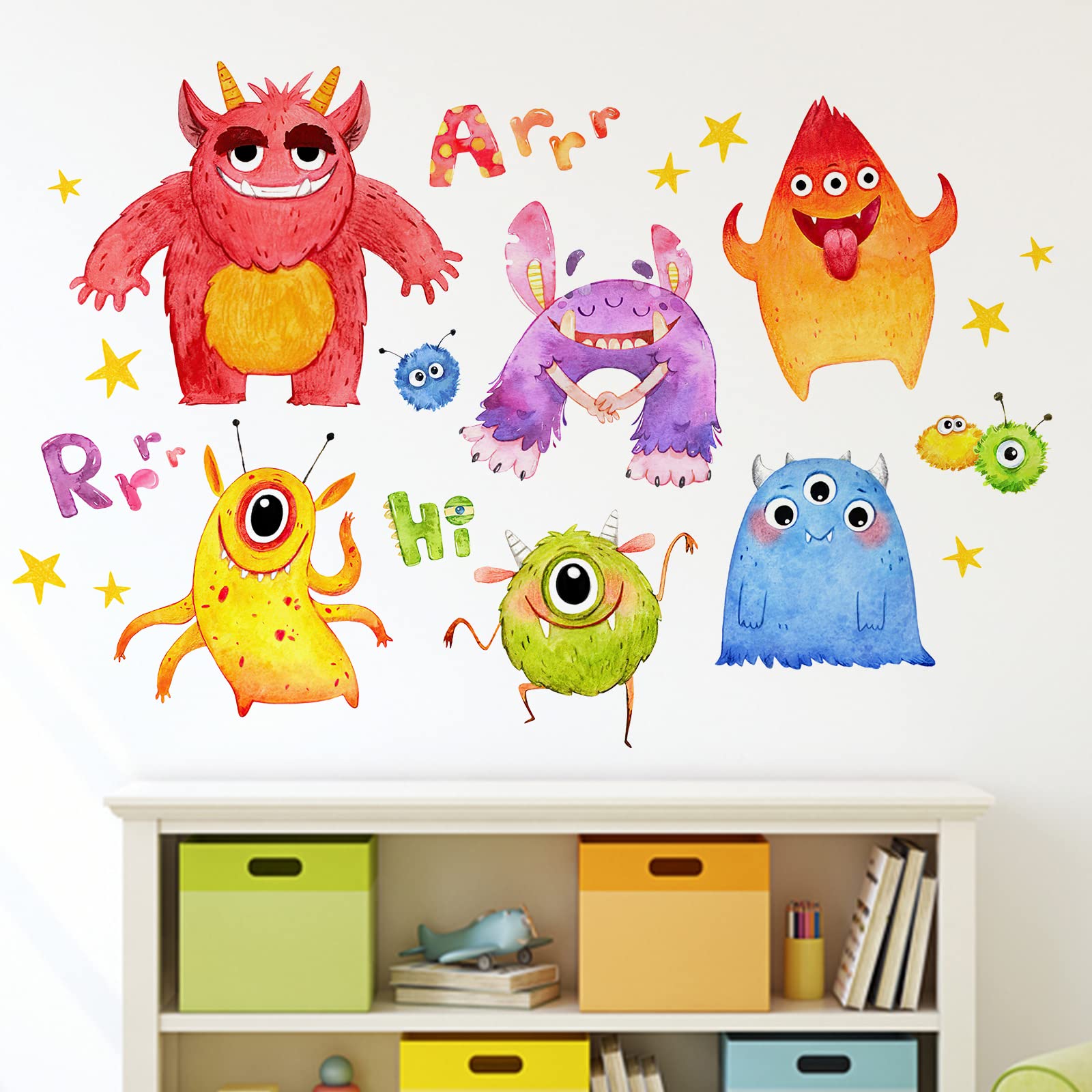 Buy Yovkky Monsters Wall Decals Stickers, Funny Cartoon Neutral Nursery