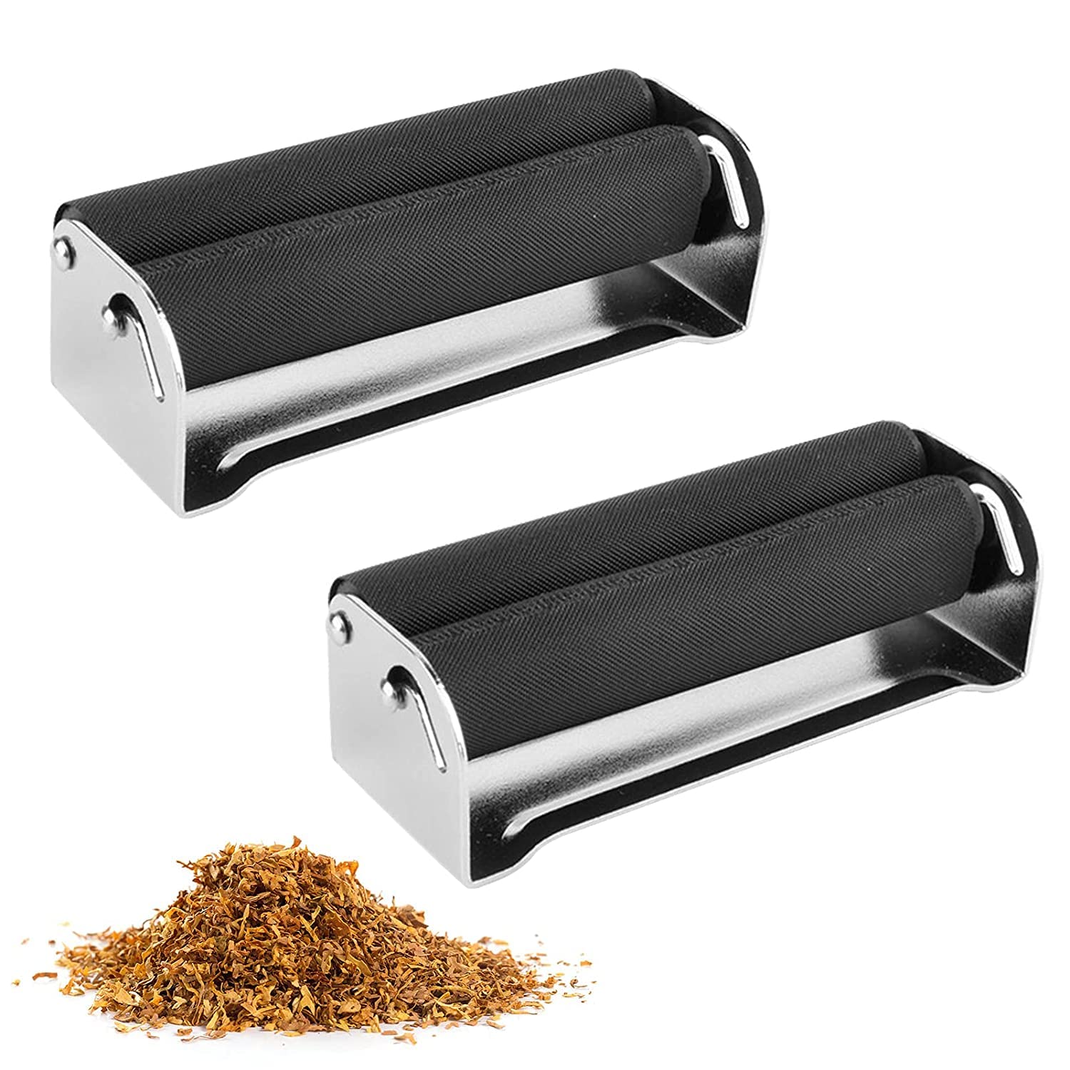 Zestaw: 2 sztuki ręcznej tokarki do papierosów, 70 mm, metalowa tokarka z instrukcją obsługi (może nie być dostępna w języku polskim) + gratis naklejka na szczęście