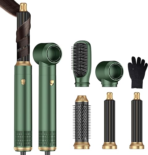 Set de cepillo secador de pelo 5 en 1, estilizador de aire caliente iónico negativo profesional, estilizador de envoltura de aire para rizos,