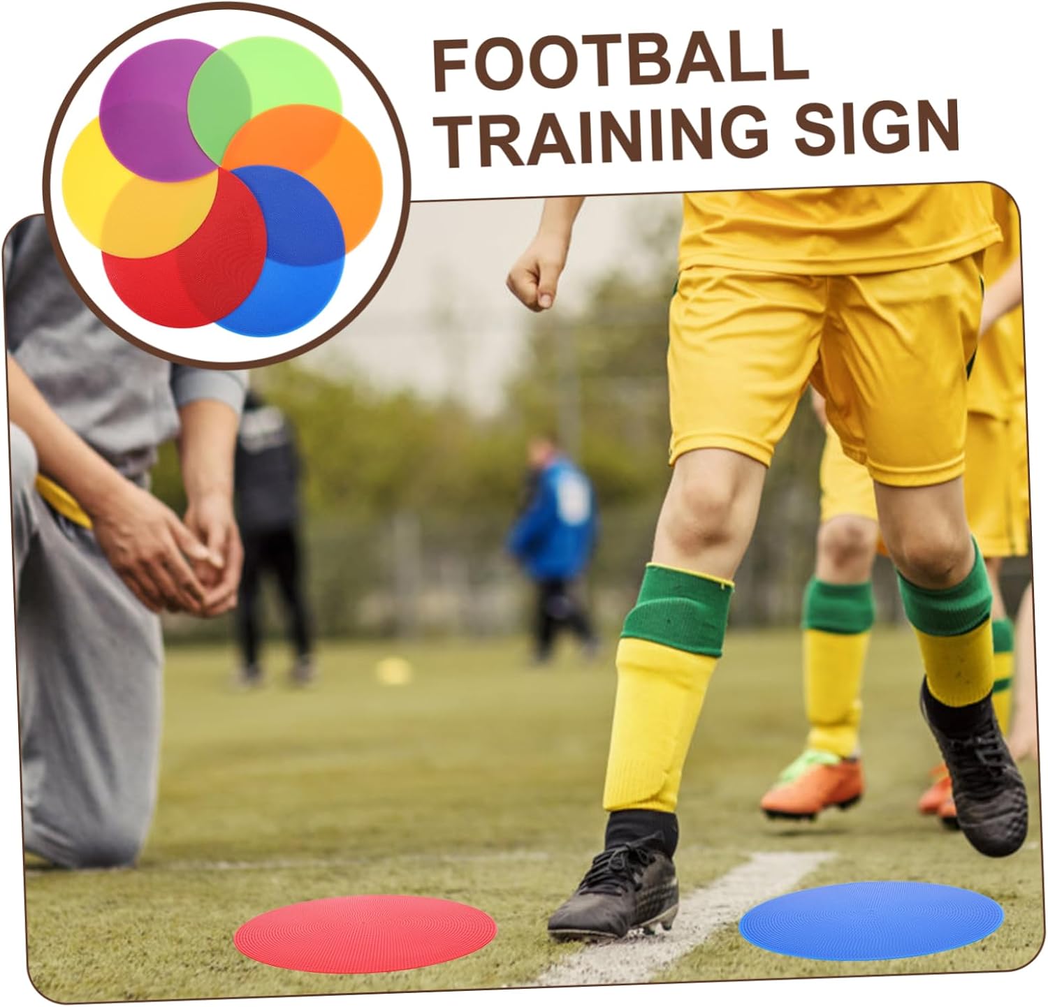 12pcs Soccer Training Markers Football Sign Discs for Agility Drills Brightly Colored Ground Markers for Sports Practice and Training Sessions