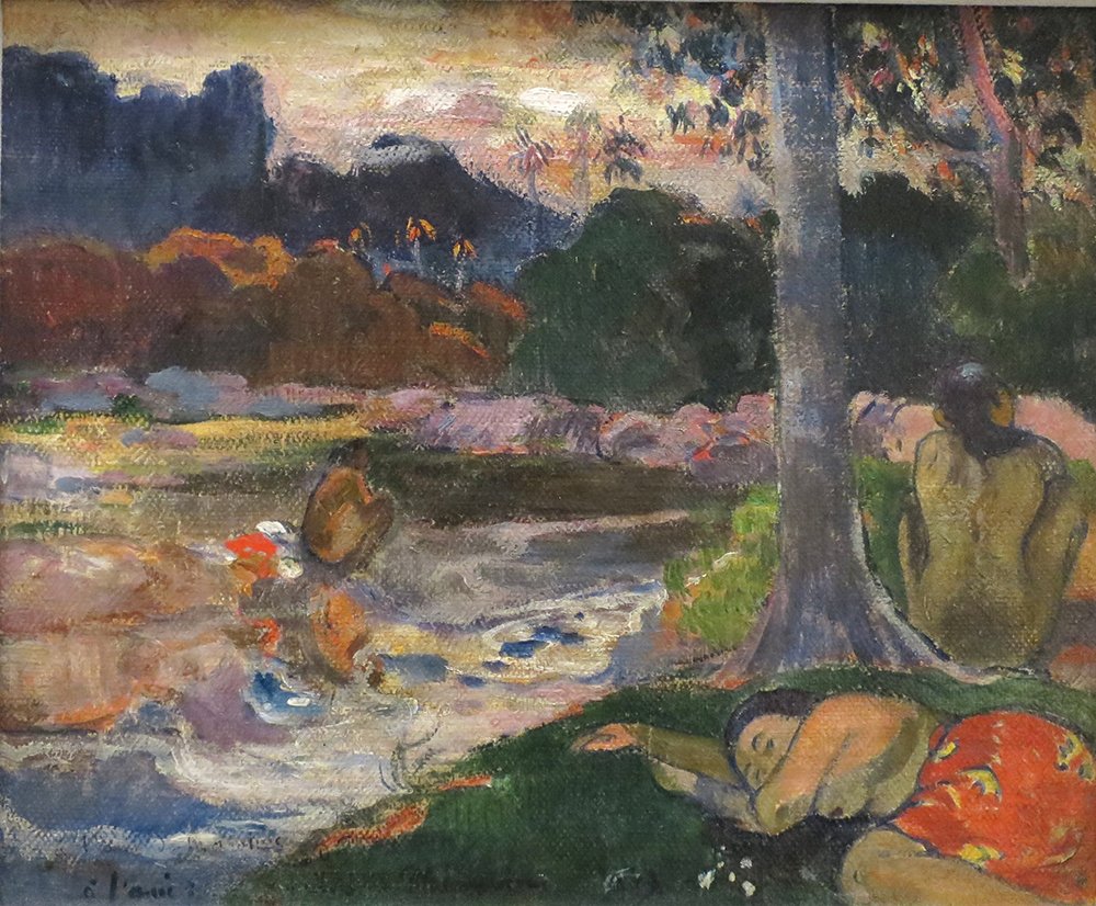 Cuadro de Paul Gauguin Tree by River mediano en marco negro mate