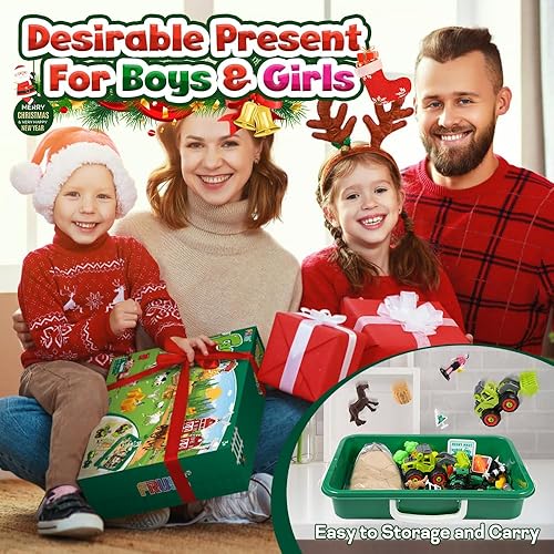 Miniatura 7 de FRUSE Play Sand Farm - Juguetes de animales de granja, contenedores sensoriales para niños pequeños con arena sensorial magnética de 2.2 libras,