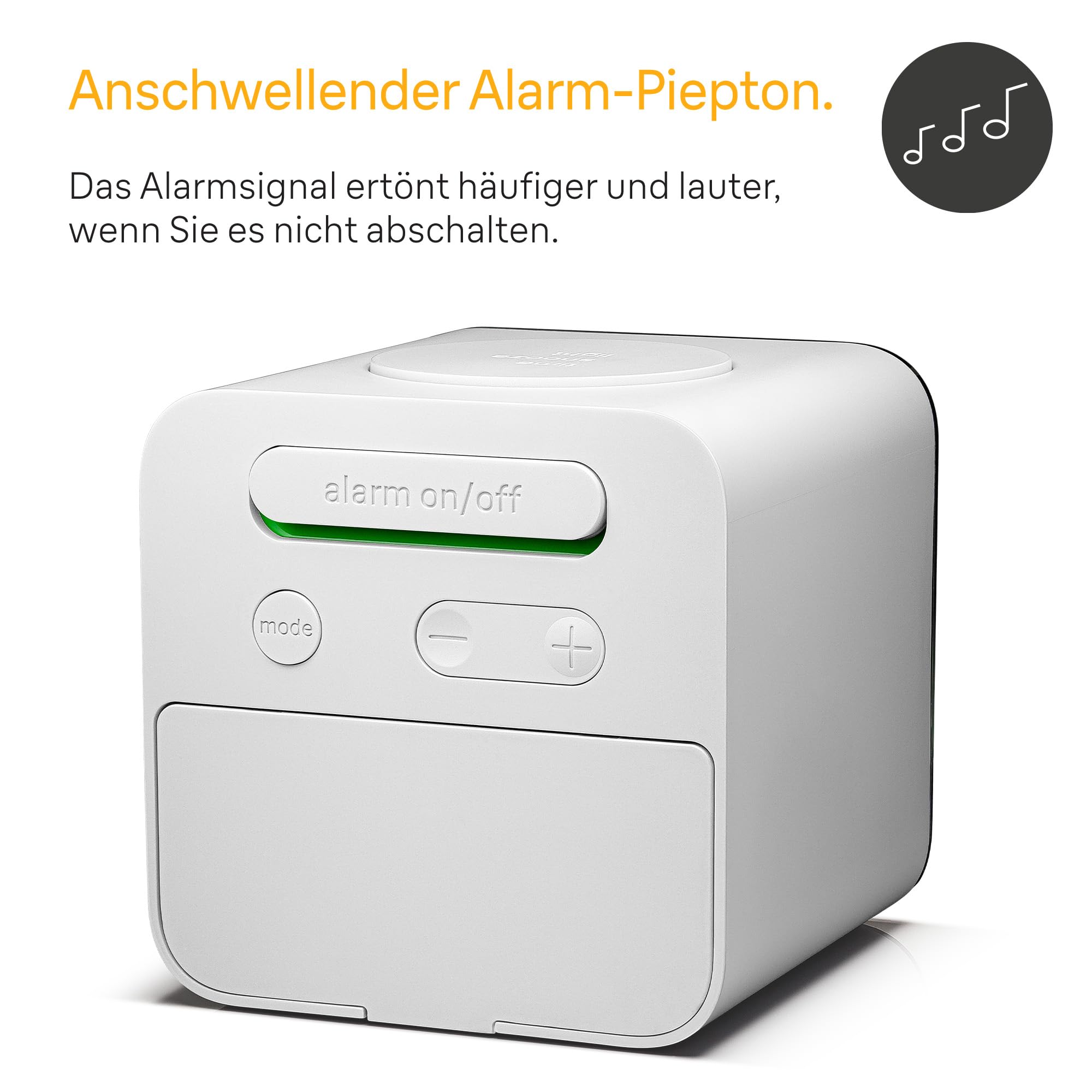 Braun digitaler funkgesteuerter Wecker für mitteleuropäische Zeitzone (DCF) mit Sprachausgabe, Schlummerfunktion, positiver LCD-Anzeige, ansteigendem Signalton in Weiß, Modell BC25WP-DCF