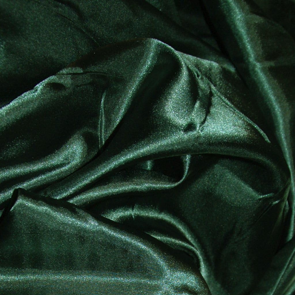CQL Satin Fabric by the Metre – 60 Inch Wide Satin Roll for Wedding Dresses, Bespoke Tailoring & Decoration Projects – Soft, Smooth, Silk-Like Finish(Bottle Green,5 Metre)