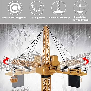タワークレーン  ラジコン/リモコン 黒色ブラック 1ｍ20㎝ おもちゃ タワークレーン ラジコン/リモコン 黒色ブラック 1m20