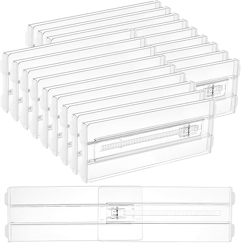 Miniatura 14 de Vtopmart Paquete de 12 Divisores de Cajones para Ropa, 4" de Alto 10.2"-16.5" Organizador de Cajones de Cómoda Ajustable Expandible, Separadores