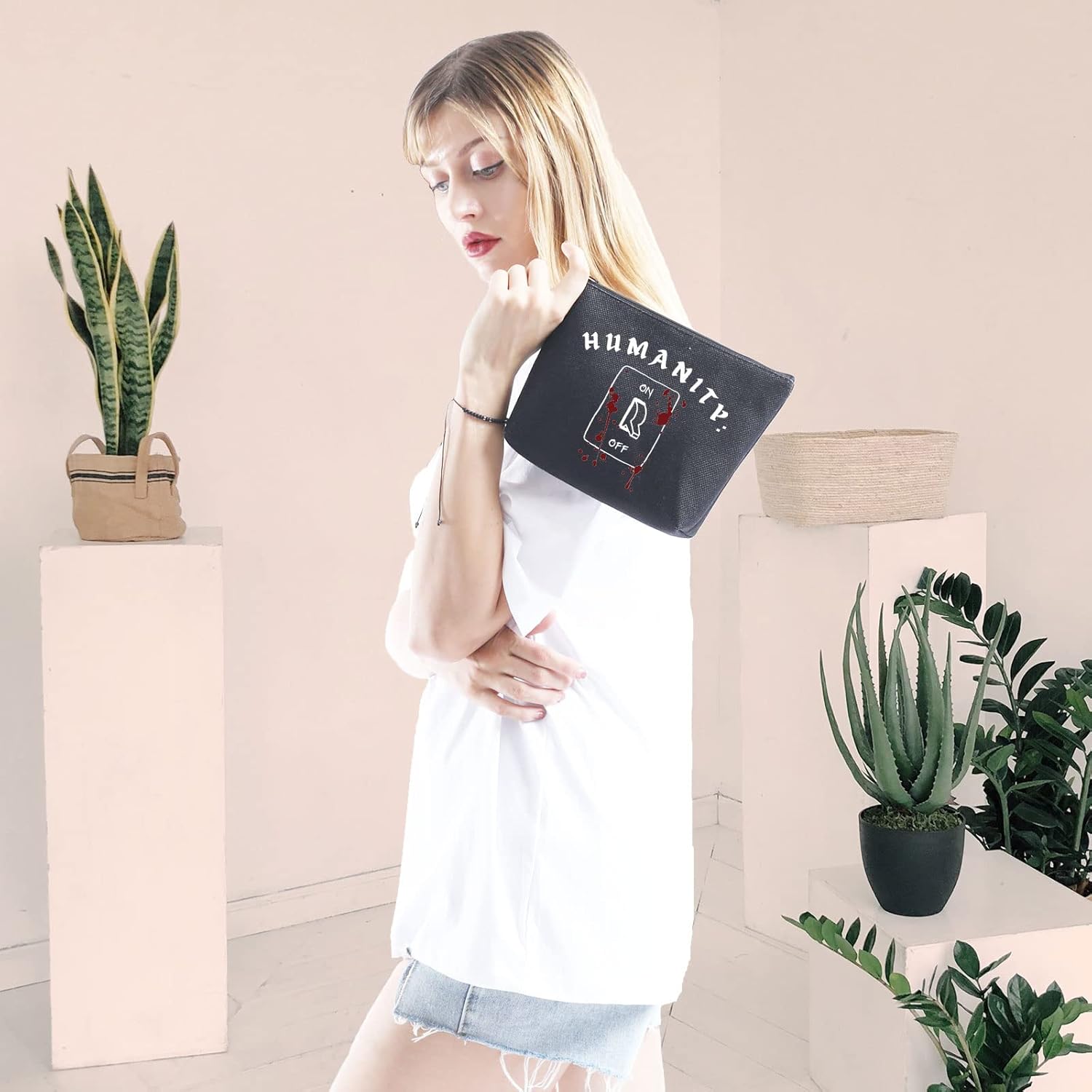 GJTIM Vampire Show Inspired Gift Humanity Switch Off TVD Zipper Pouch Makeup Bag Gift for Vampire Fans (Humanity Bag) - Image 7