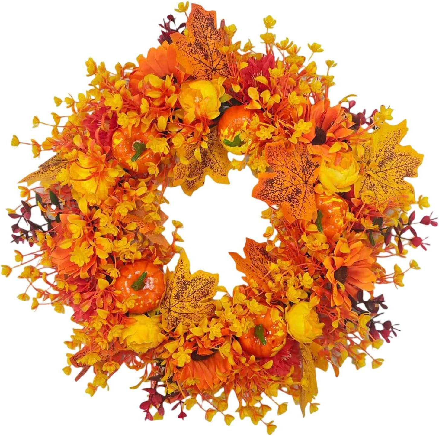 ハロウィンの飾り方実例まとめ 庭と玄関アウトドア | Interior Design Box 海外の使えるインテリア術 PawwJoy 20インチ ハロウィンリース カボチャとガーランド付き 玄関ドア 屋外 屋内装飾