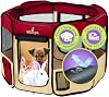 Zampa Puppy Playpen Extra Small 29x29x17 Portable Pop Up Playpen for Dog and Cat, Foldable | Indoor / Outdoor Kitten Pen & Travel Pet Carrier + Carrying Case.