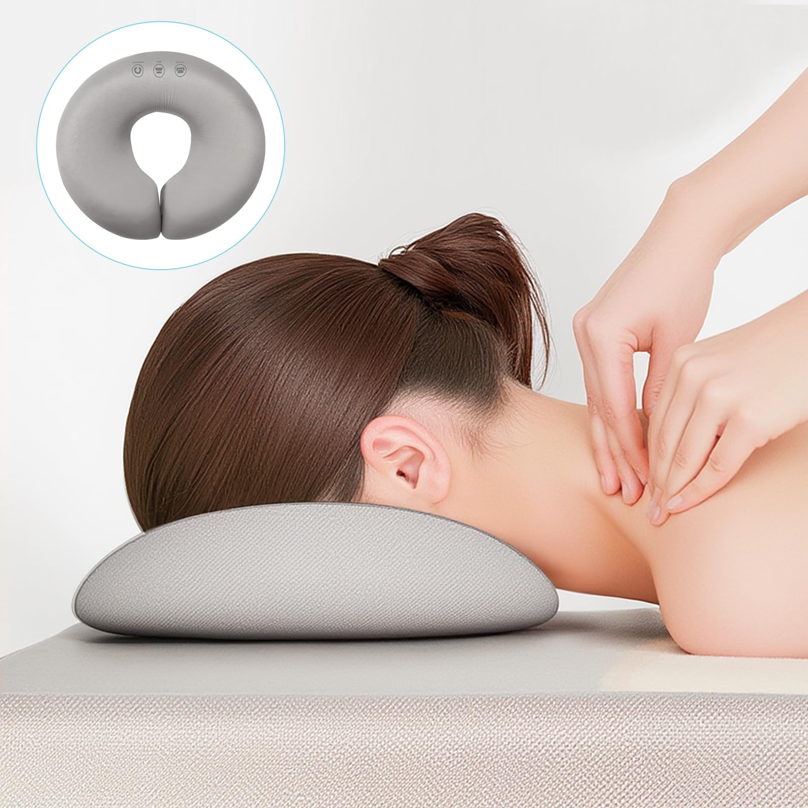 APOMOONS Cojín de masaje para cuna facial, cojín perforado, masajeador y reposacabezas