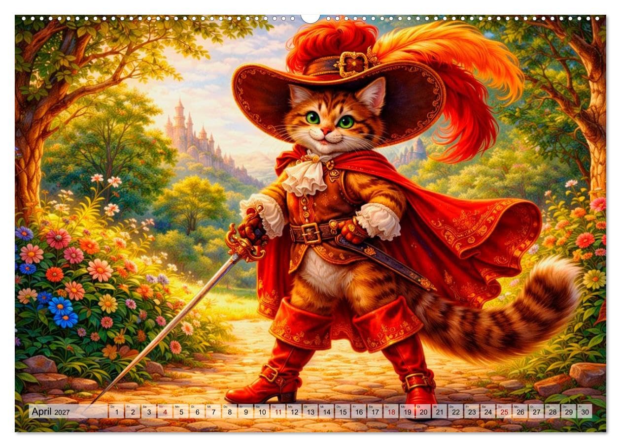 Mein großer Märchenkalender (Wandkalender 2027 DIN A2 quer), CALVENDO Monatskalender: Eine Reise in die magische Märchenwelt mit KI (CALVENDO Kunst)