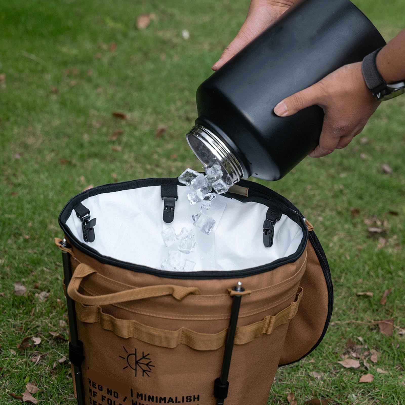 Retention Camping Wasserbehälter Edelstahl Outdoor Kühler Fässer für Wandern Strandpicknicks Strandpicknicks Eiskübel