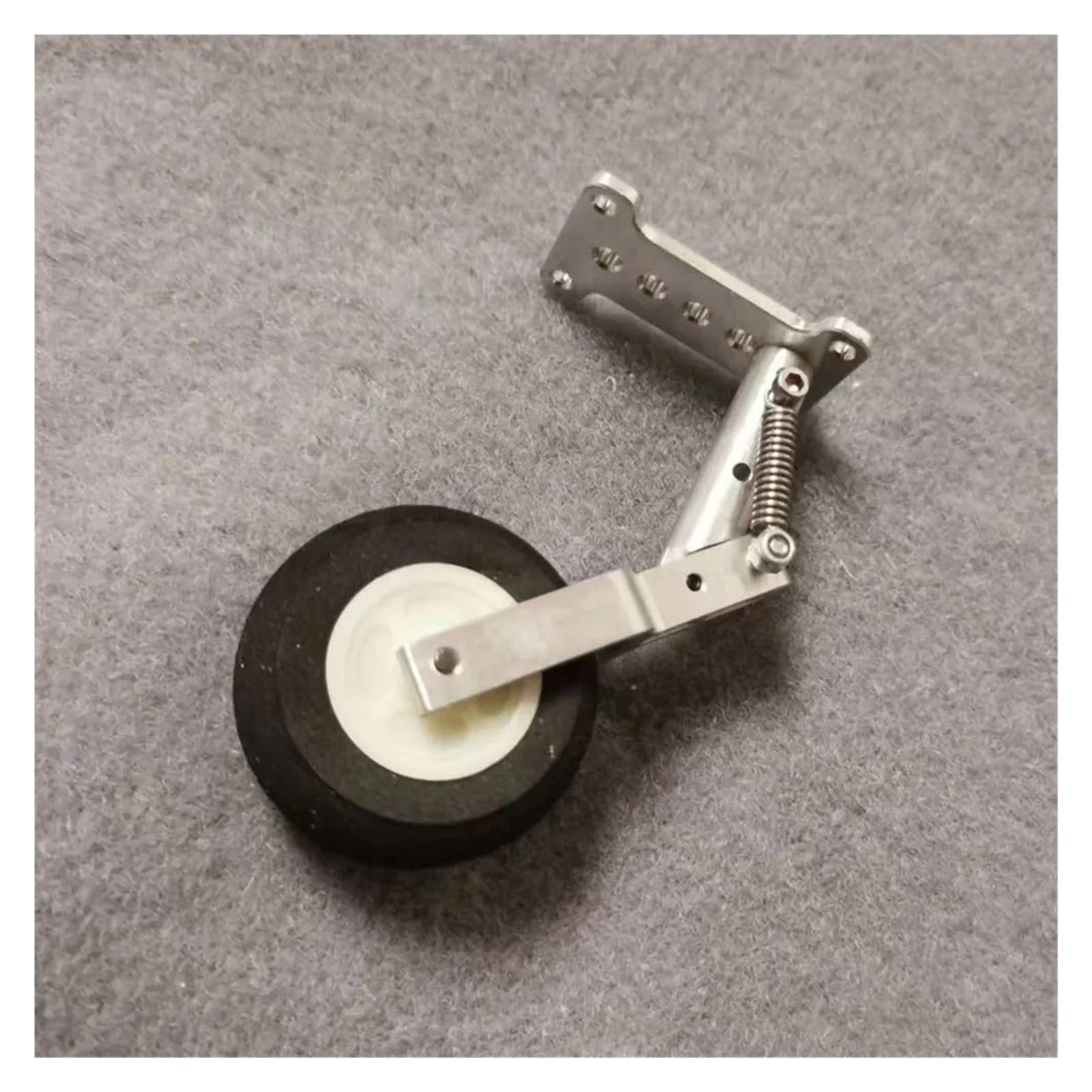 Conjunto de aleación de aluminio, tren de aterrizaje, resorte de correa retráctil con Base, rueda Spomge de 45mm for avión RC de ala fija(120mm)