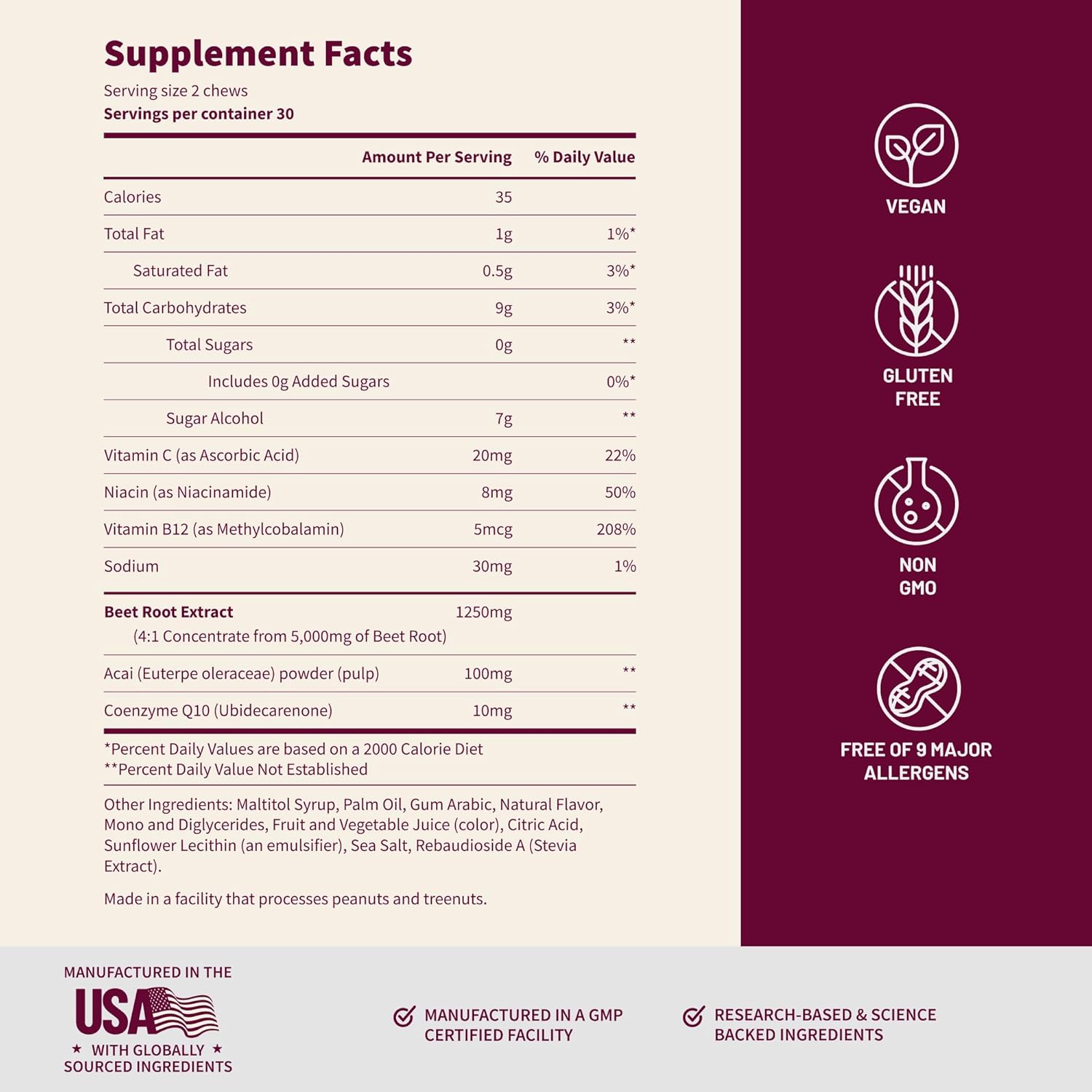 Snap Supplements Beet Root Natural Nitric Oxide Supplements for Men & Women, with Beet Root Extract for Energy, Heart Health & Circulation Support, 60 Soft Chews (1 Month Supply), Mixed Berry - Image 7