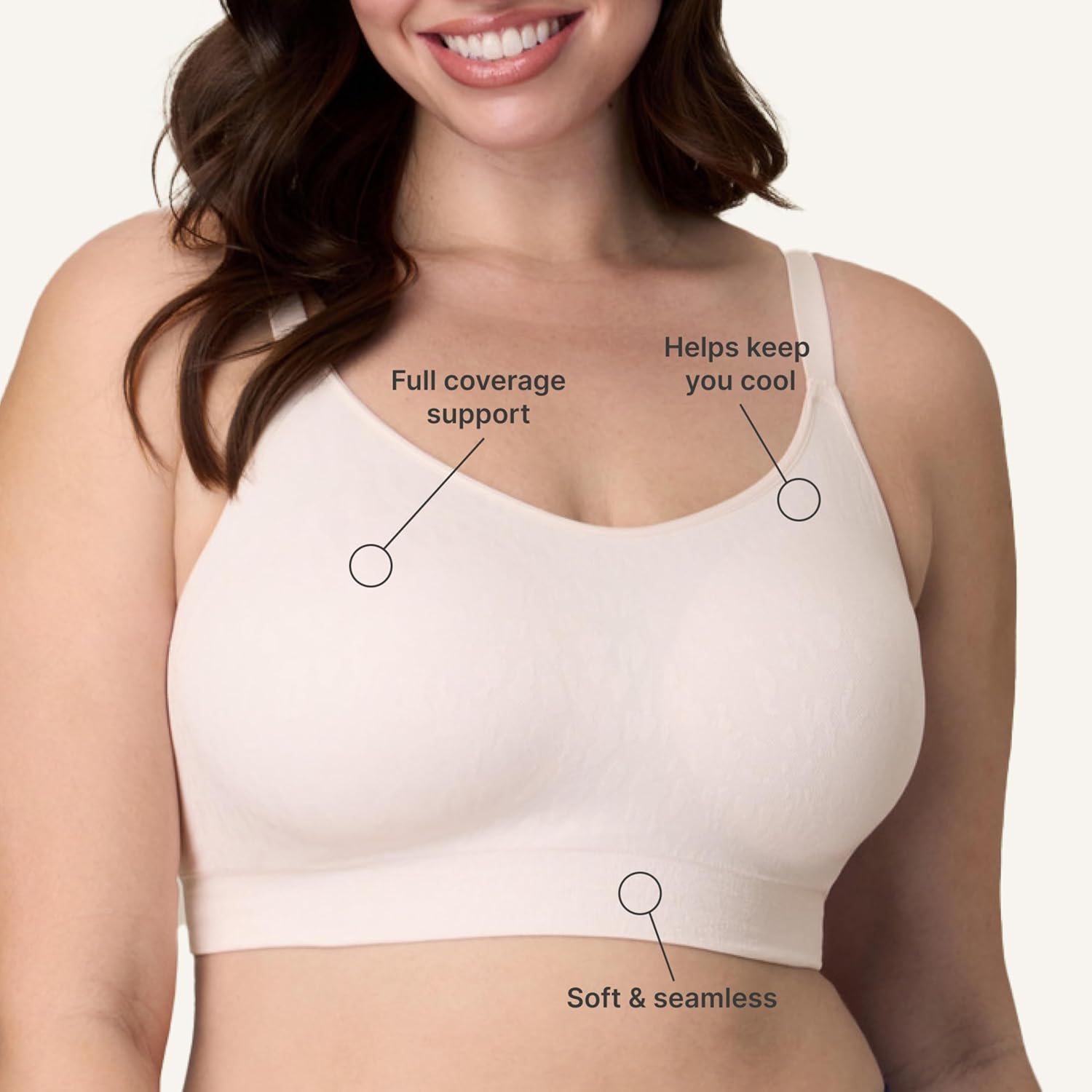 Playtex Womens Wireless Bra Pack, Plus-Size Bras Available, Moisture-Wicking, Full Coverage, Convertible, 4752, 2-Pack - Image 5