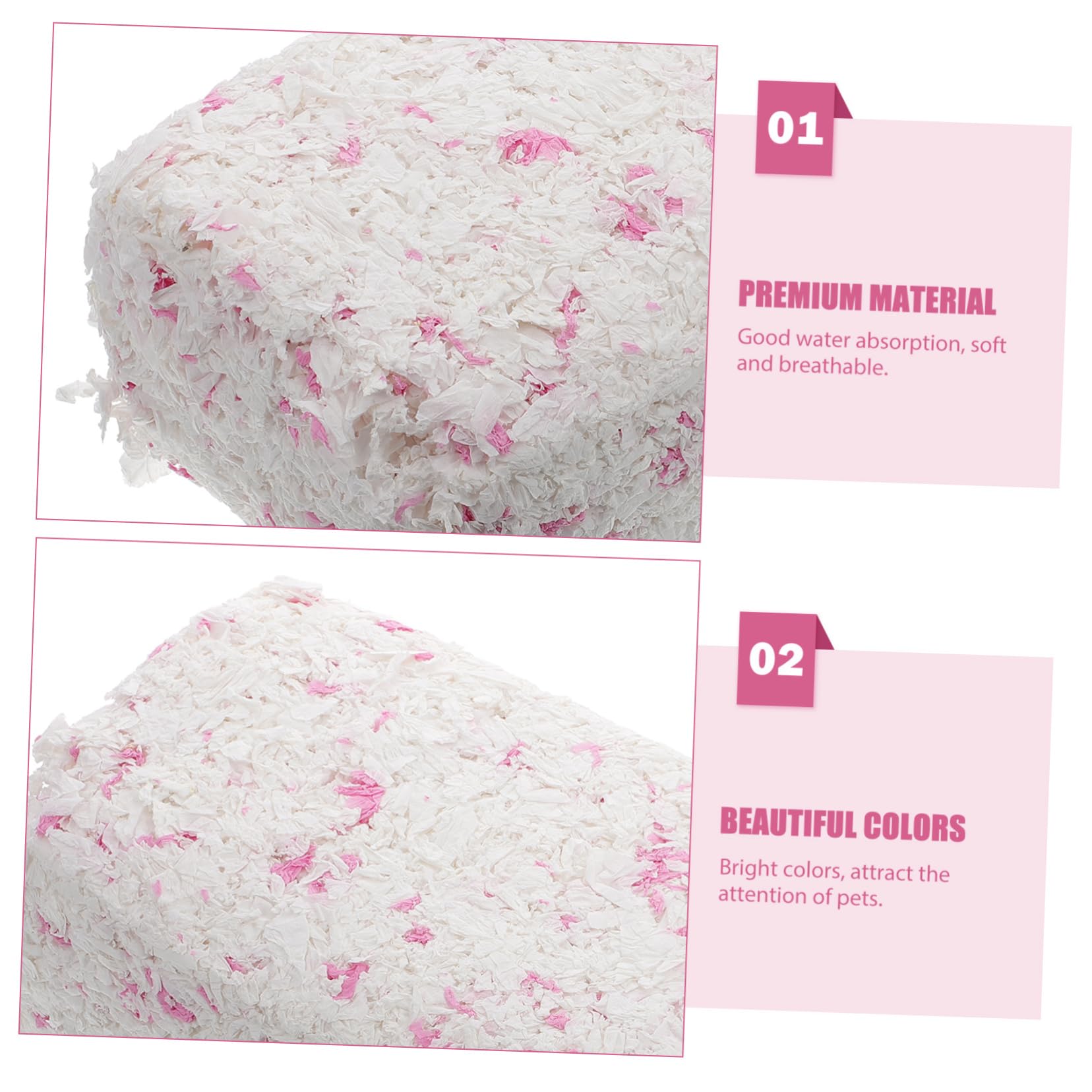 Happyyami Lettiera di Carta per Criceti e Gerbilli, Materiale da Nido Bianco, Assorbente e Sicuro per Gabbie di Piccoli Animali, 1 Sacchetto da 450g