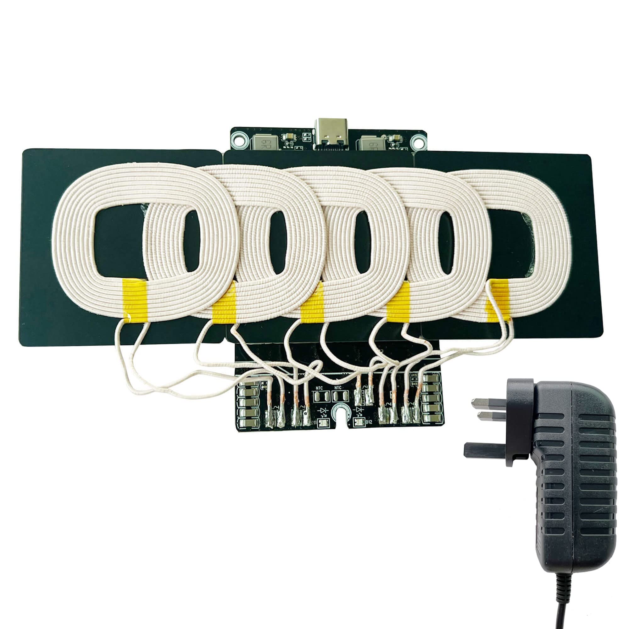 UUMAO Standard Wireless Charger Transmitter Module, 5 Coils, Dual 10W, Multi-Level Protection, Type-C Interface