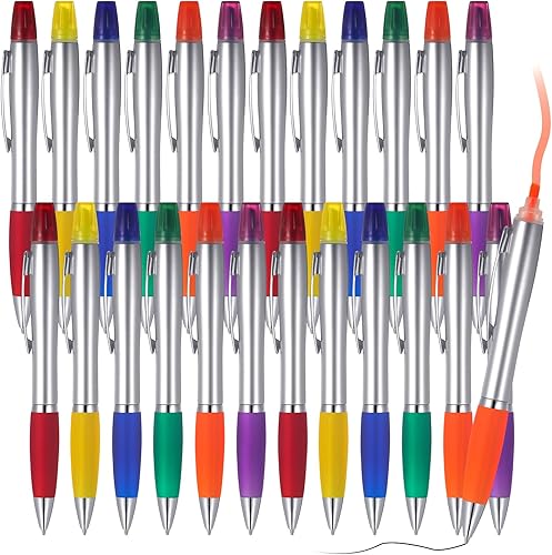 30 marcadores con bolígrafo combinado con resaltador con puntas de cincel, combo para estudiantes, oficina, escritura, colorear, subrayar (azul)