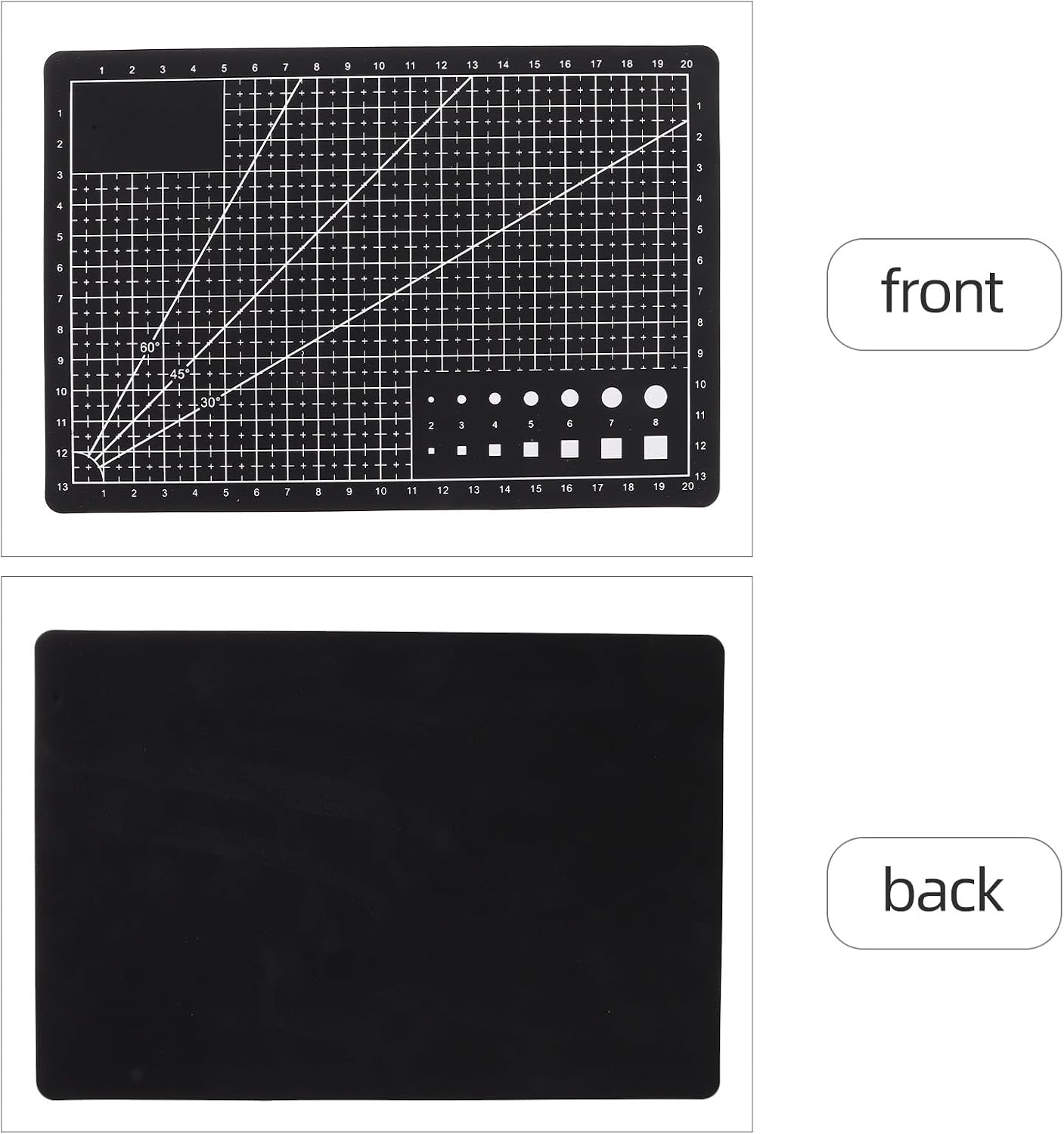 BESTYASH A5 Sewing and Quilting Cutting Mat for Crafts, Black Pvc Workbench Mat Self-healing Surface, Non-slip Cutting Board for Scrapbooking and Hobby Projects