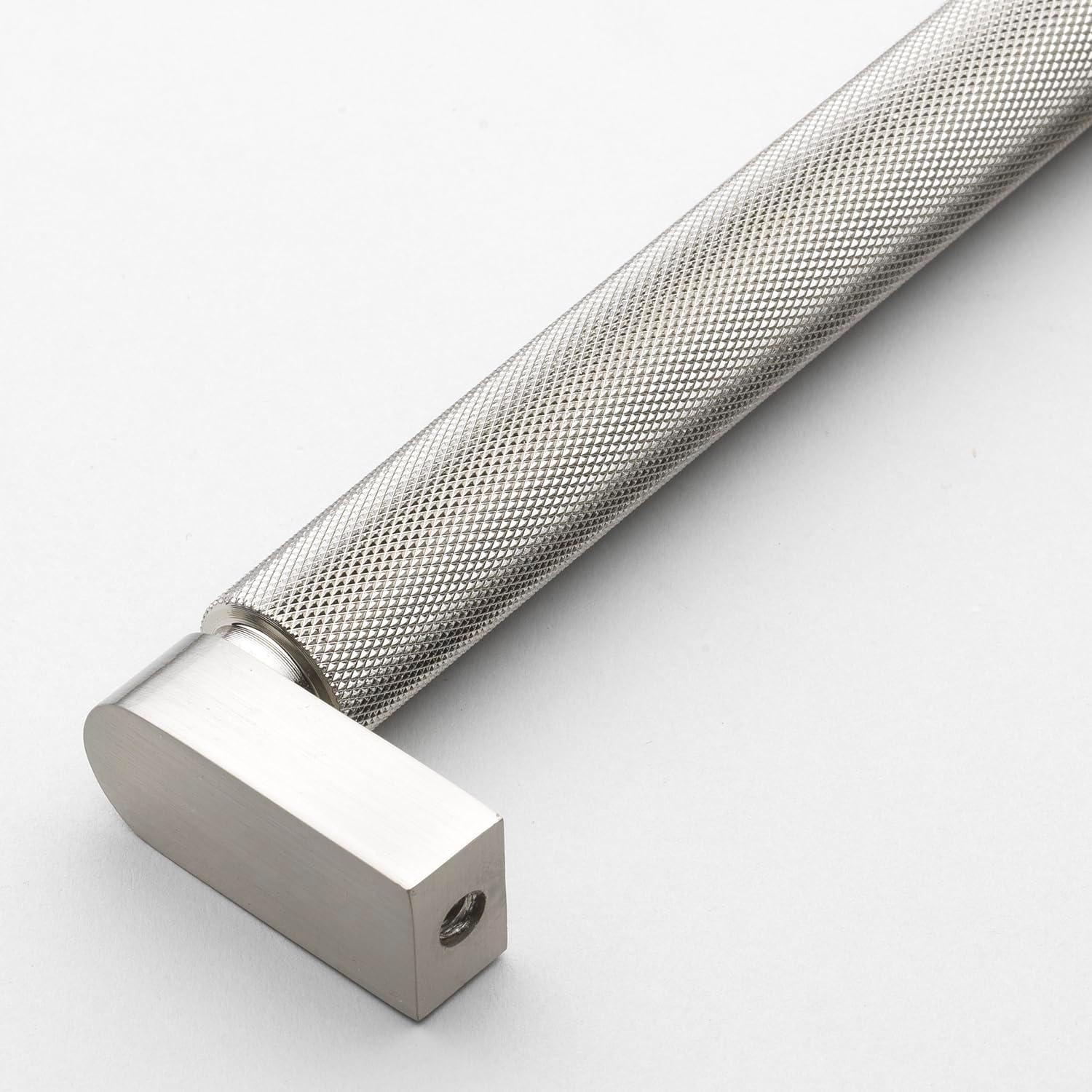 Brushed Nickel 13" Modern Knurled Bar Pull with Mounting Hardware