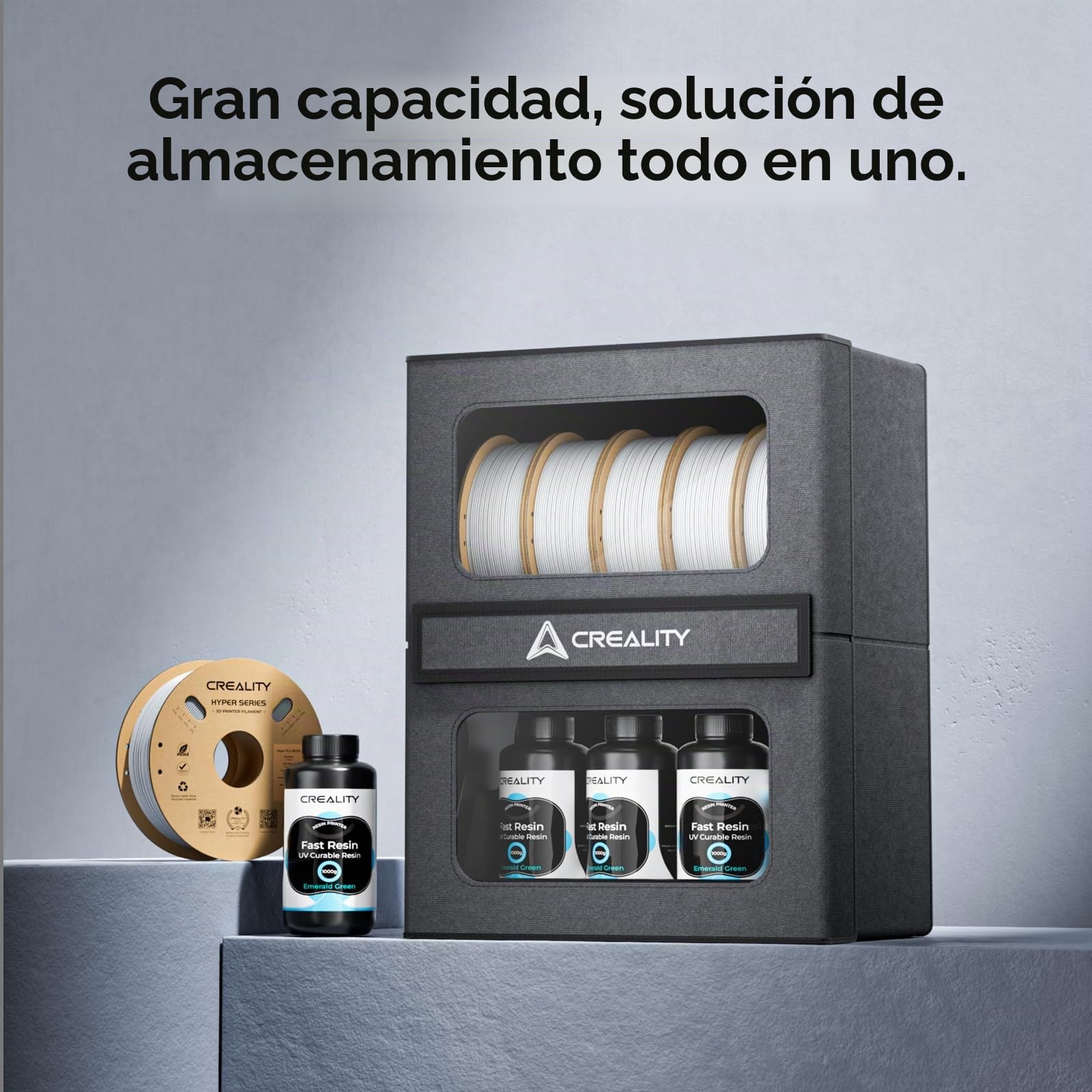 Creality Caja de almacenamiento de filamentos, secador de filamentos 3D con cierre magnético, resistente a la humedad y a prueba de humedad, gran capacidad, fácil acceso