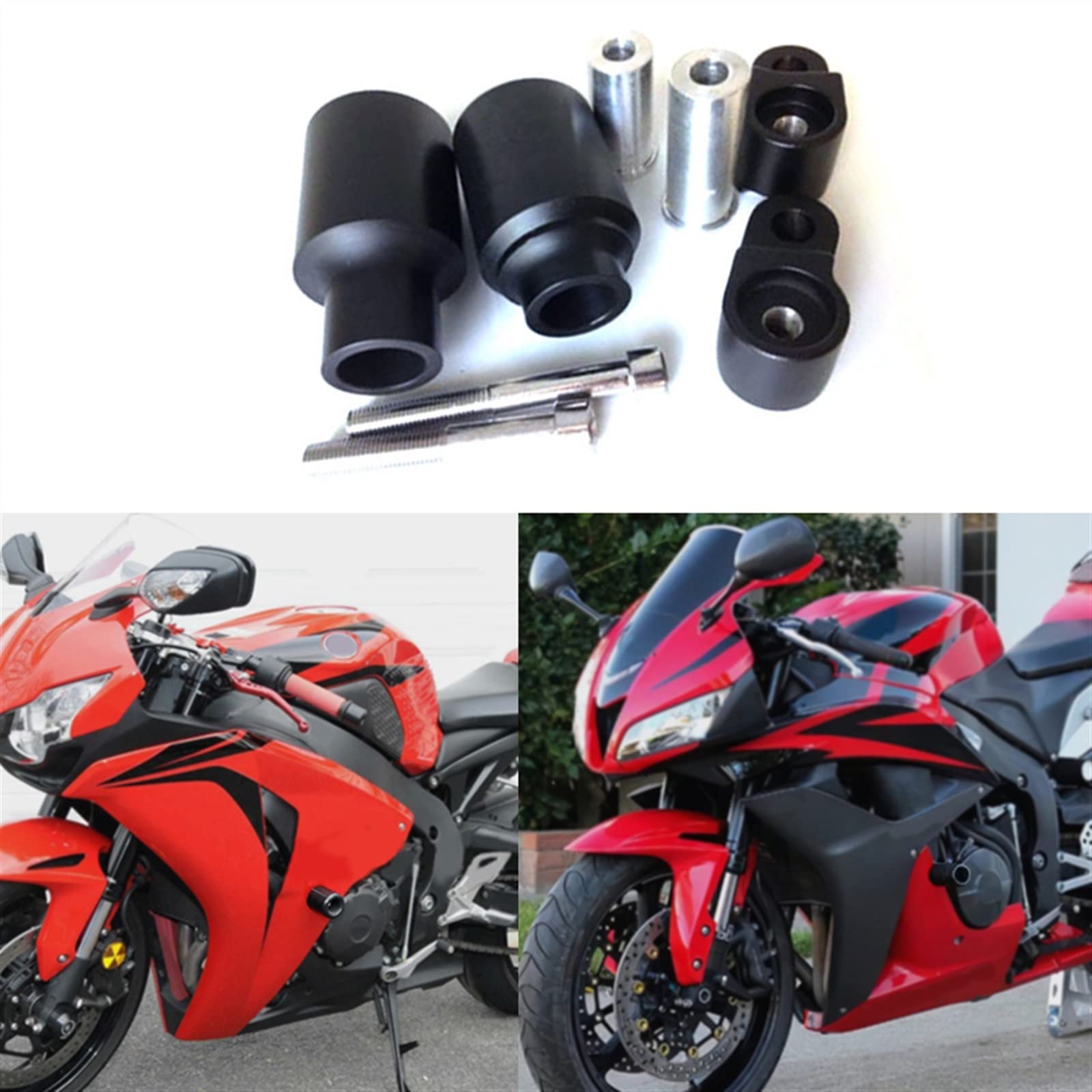 No Cut Frame Sliders Carbon Look No-Cut Frame Sliders For Honda ...