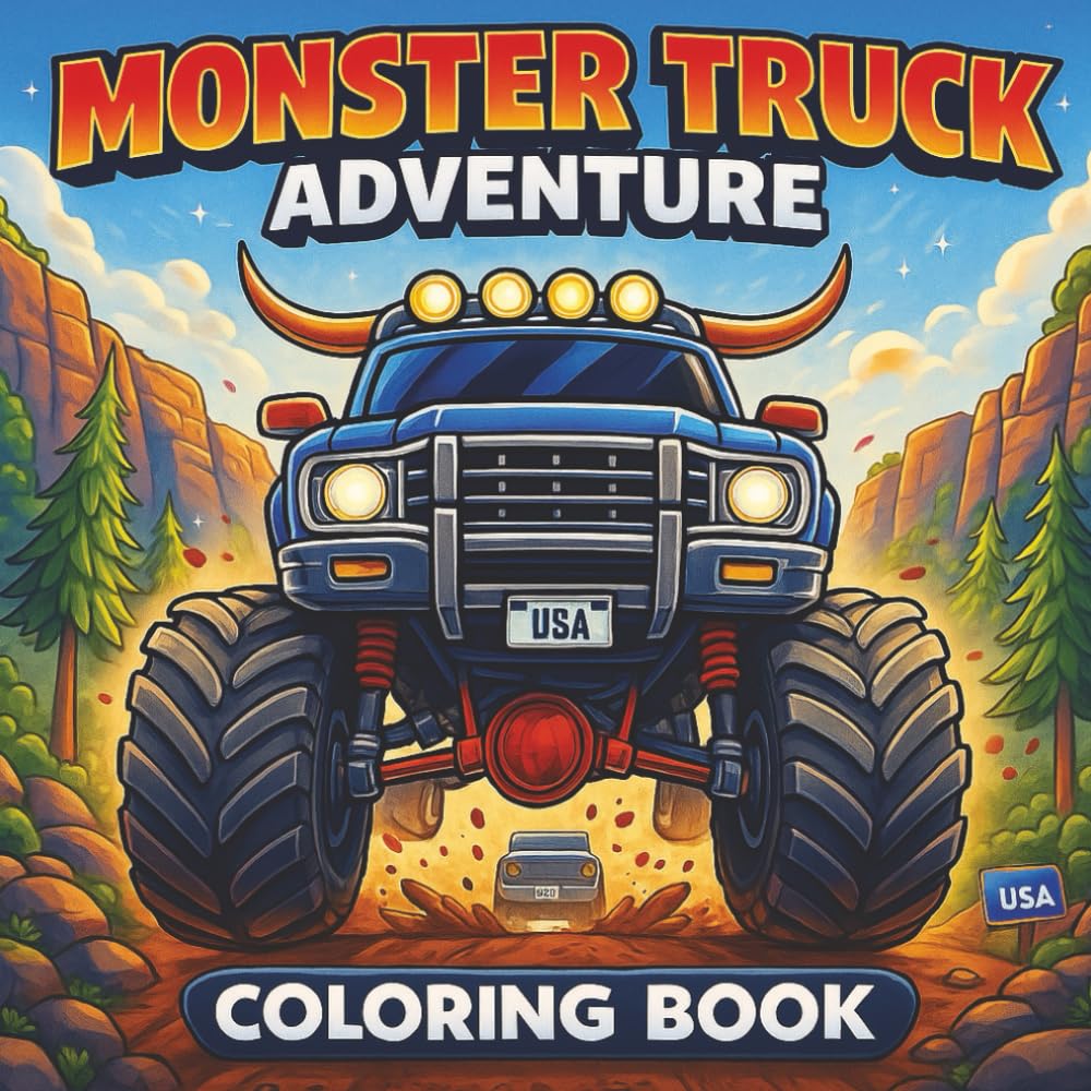 Monster Truck Adventure Coloring Book: Epic Trucks, Big Tires, and Bold Scenes for Hours of Creative Coloring Fun | Perfect Gift for any Occasion and Stocking Stuffer