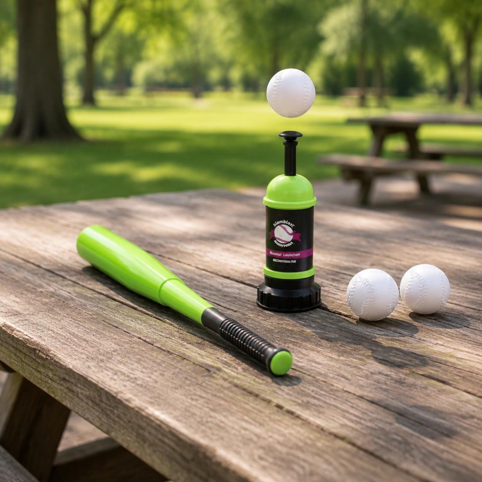 Gralara Kit Baseball con Mazza a Pressione Set Gioco Baseball con Palline Coordinazione Occhio-Mano per Dai 3 Anni in Su