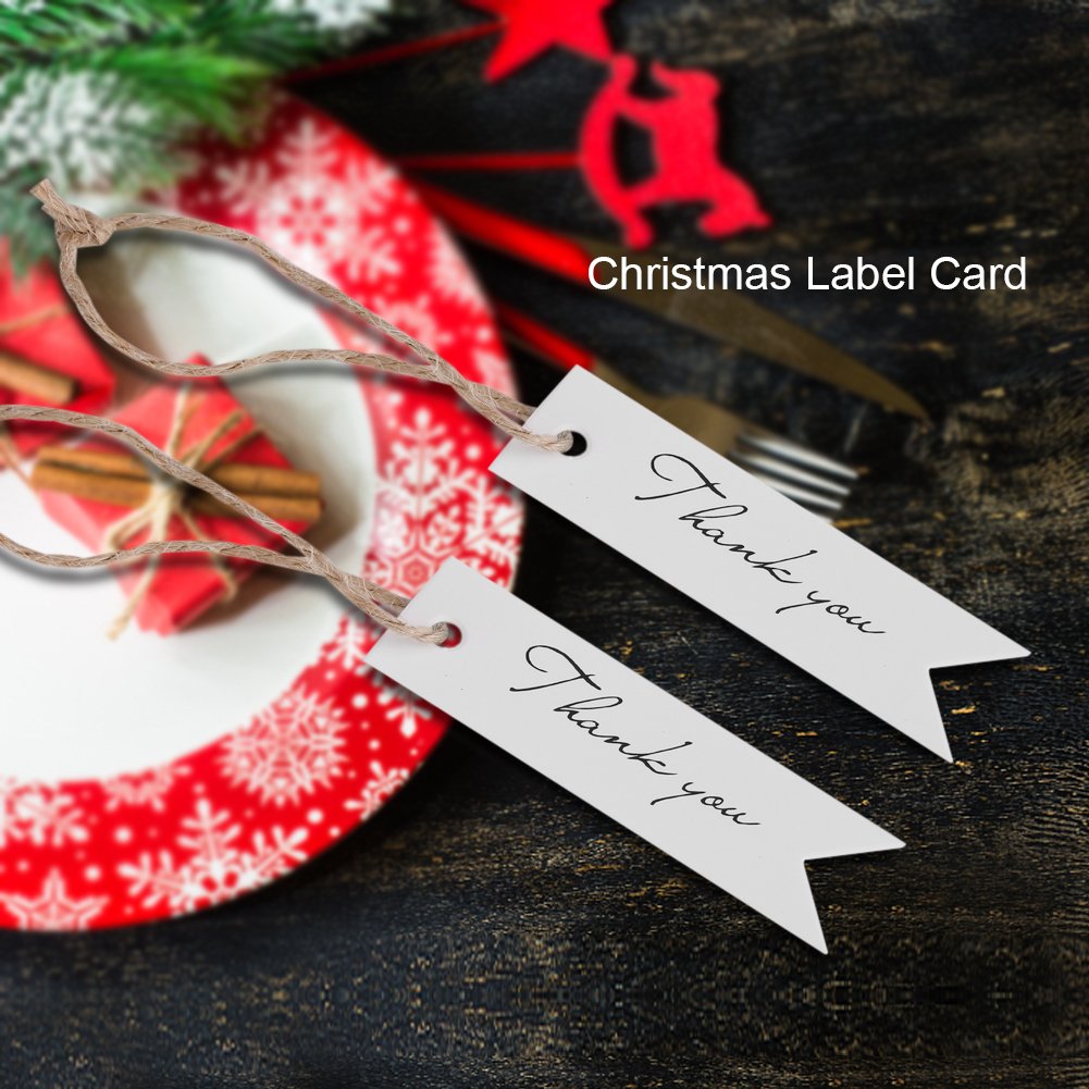 Belle Vous 100 Etichette in Cartone - Bigliettini Tag con Spago Juta - Cartoncini per Bomboniere Matrimonio - Cartellini Personalizzati Prezzi - Decorazioni Biglietti Segnaposto